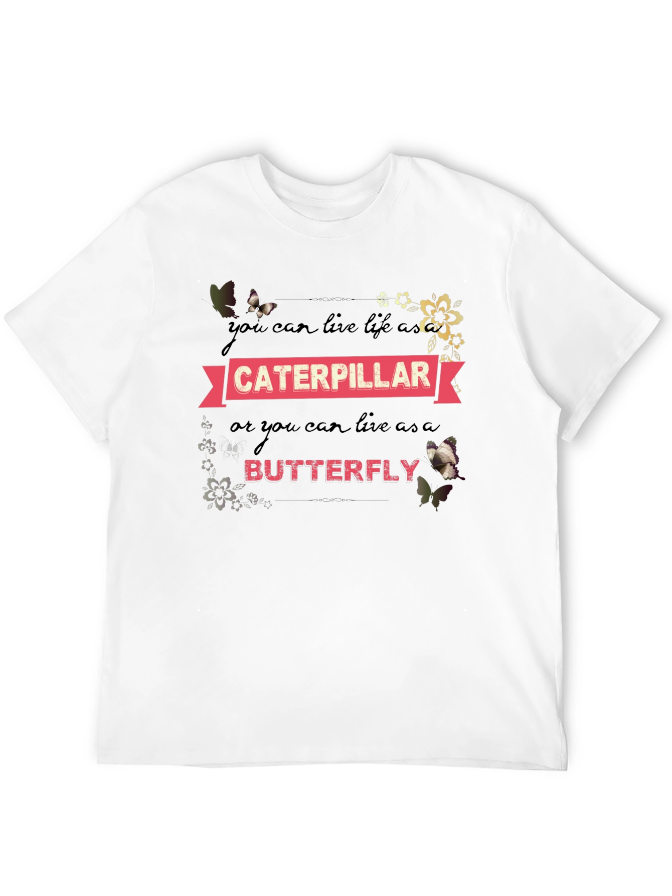 Caterpillar Butterfly Graphic T-Shirt