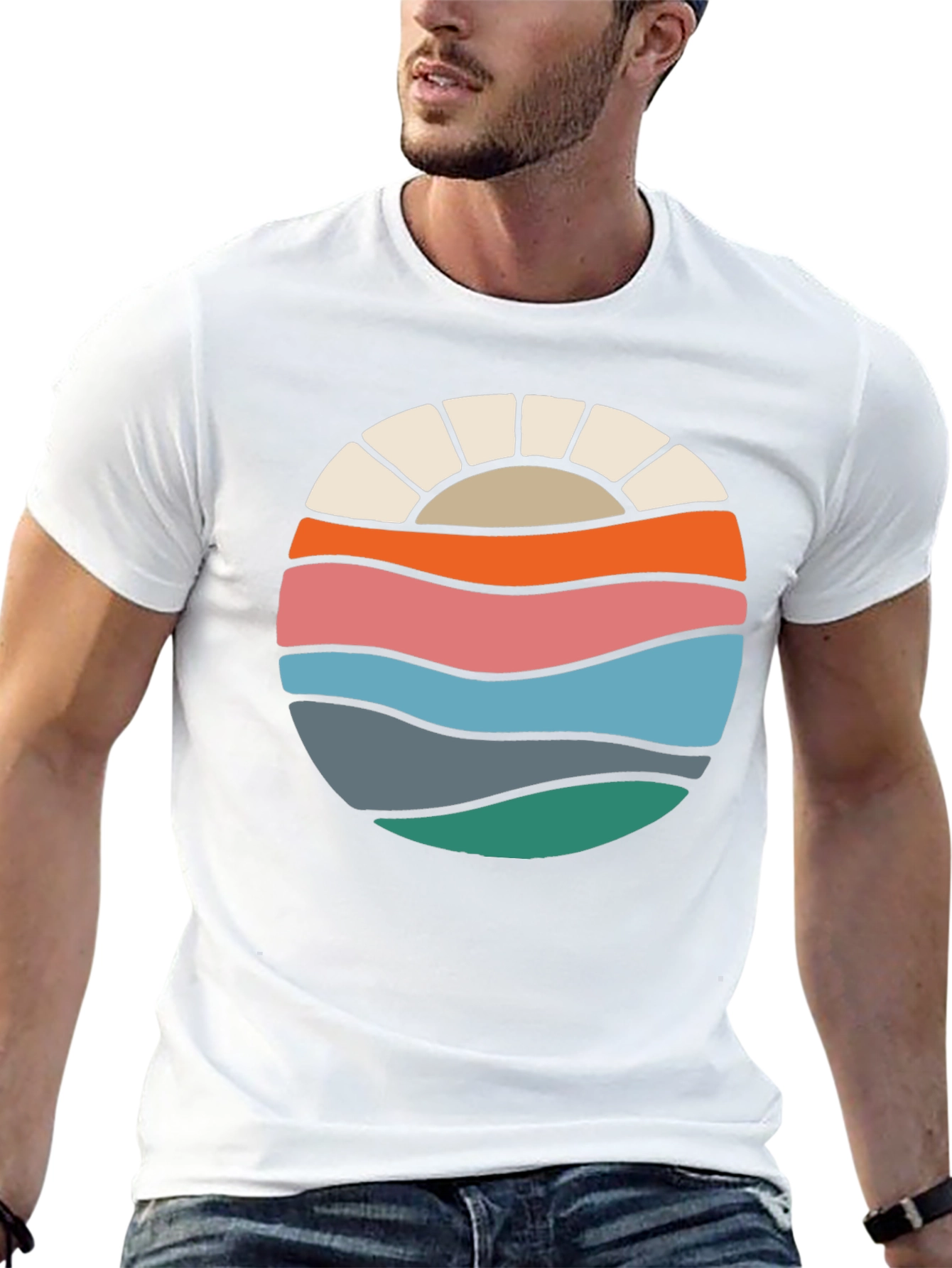 Retro Sunset Wave Graphic Tee