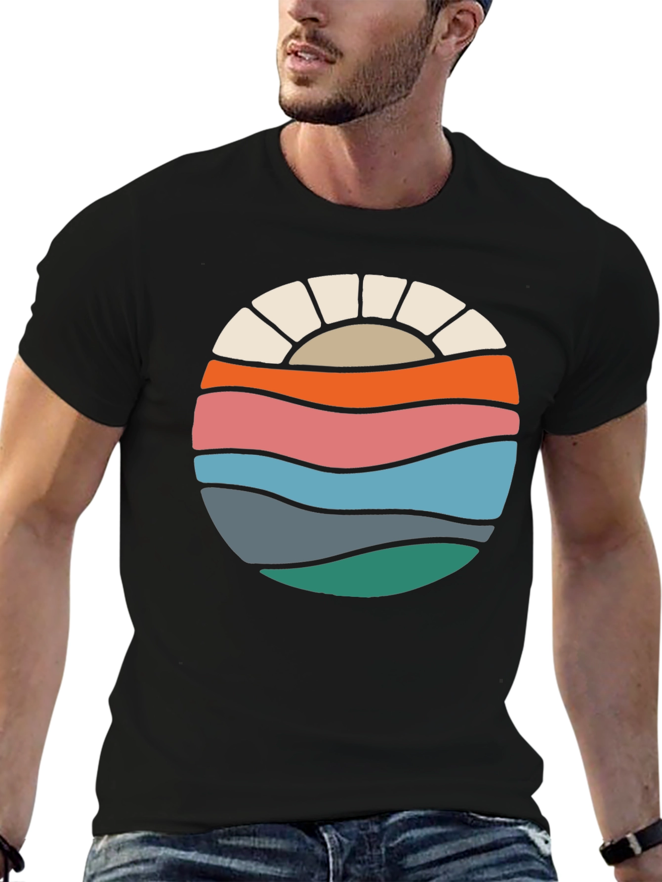 Retro Sunset Wave Graphic Tee