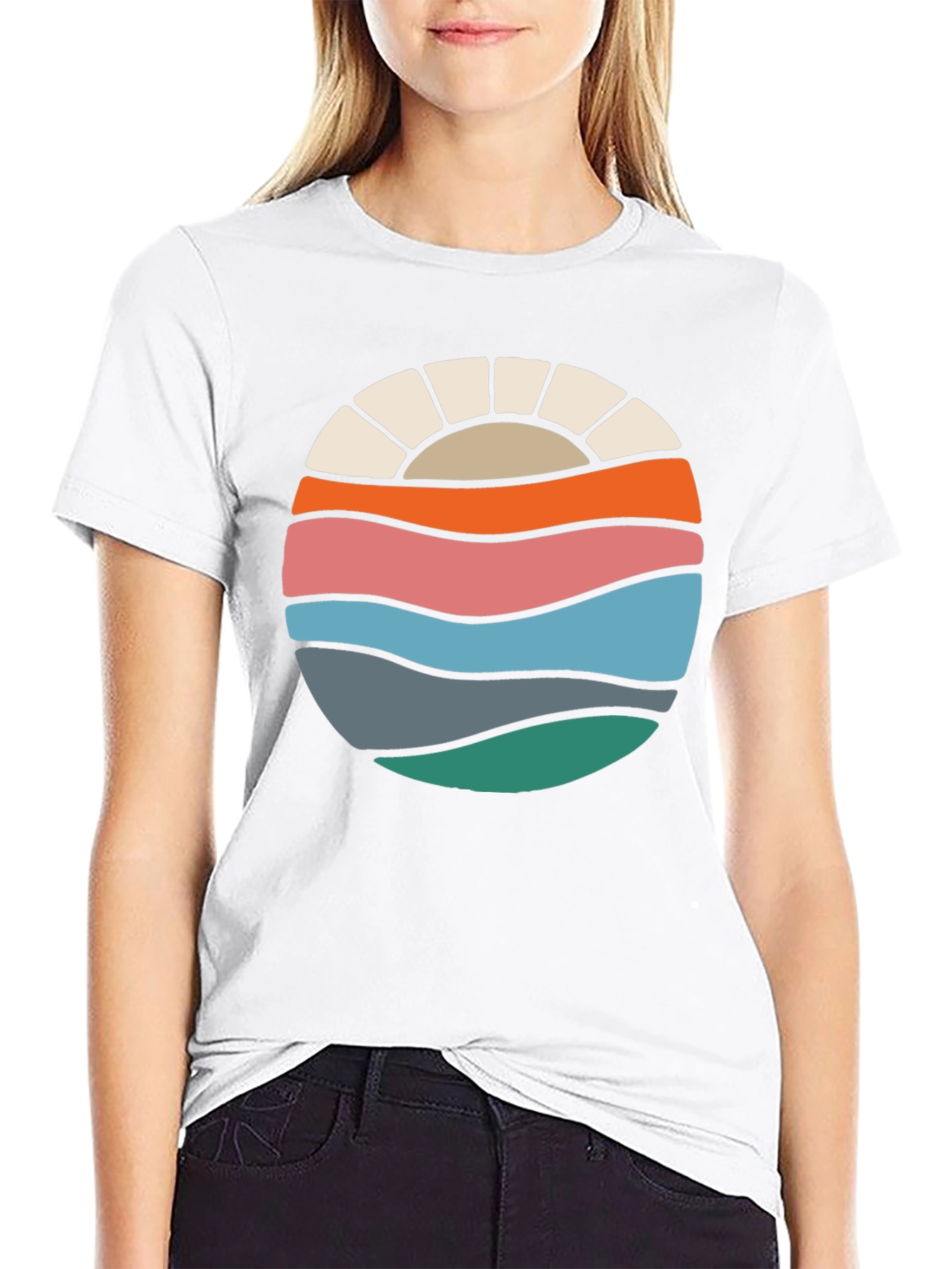 Retro Sunset Wave Graphic Tee