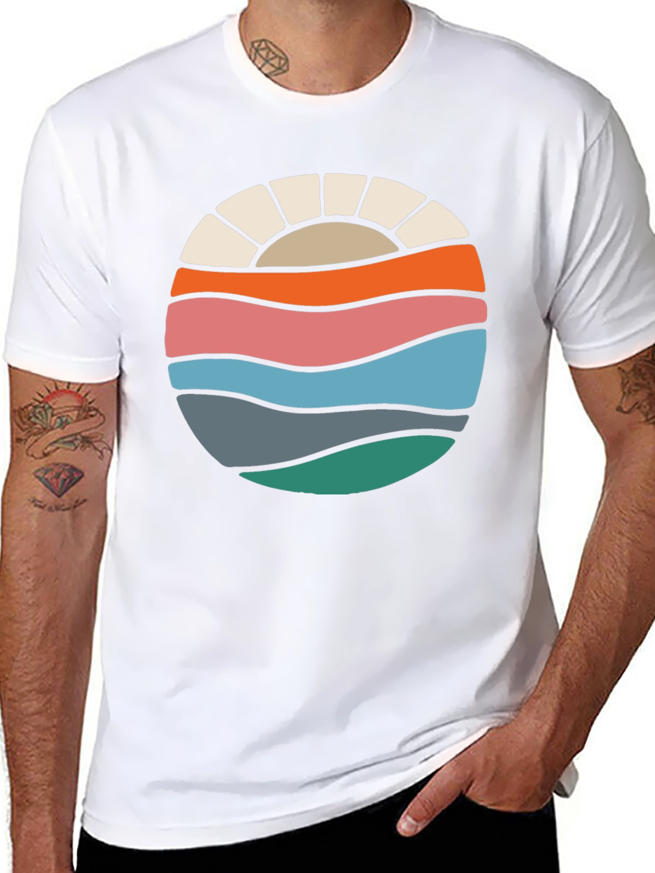 Retro Sunset Wave Graphic Tee