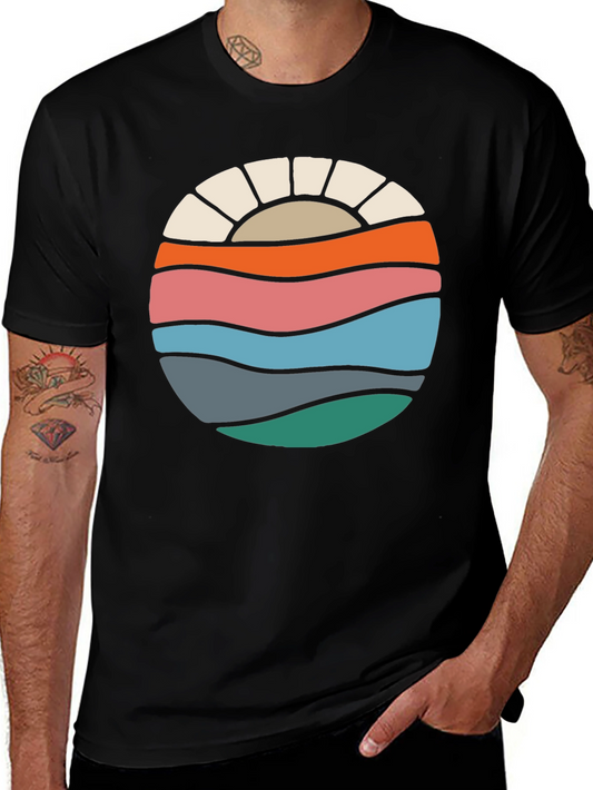 Retro Sunset Wave Graphic Tee