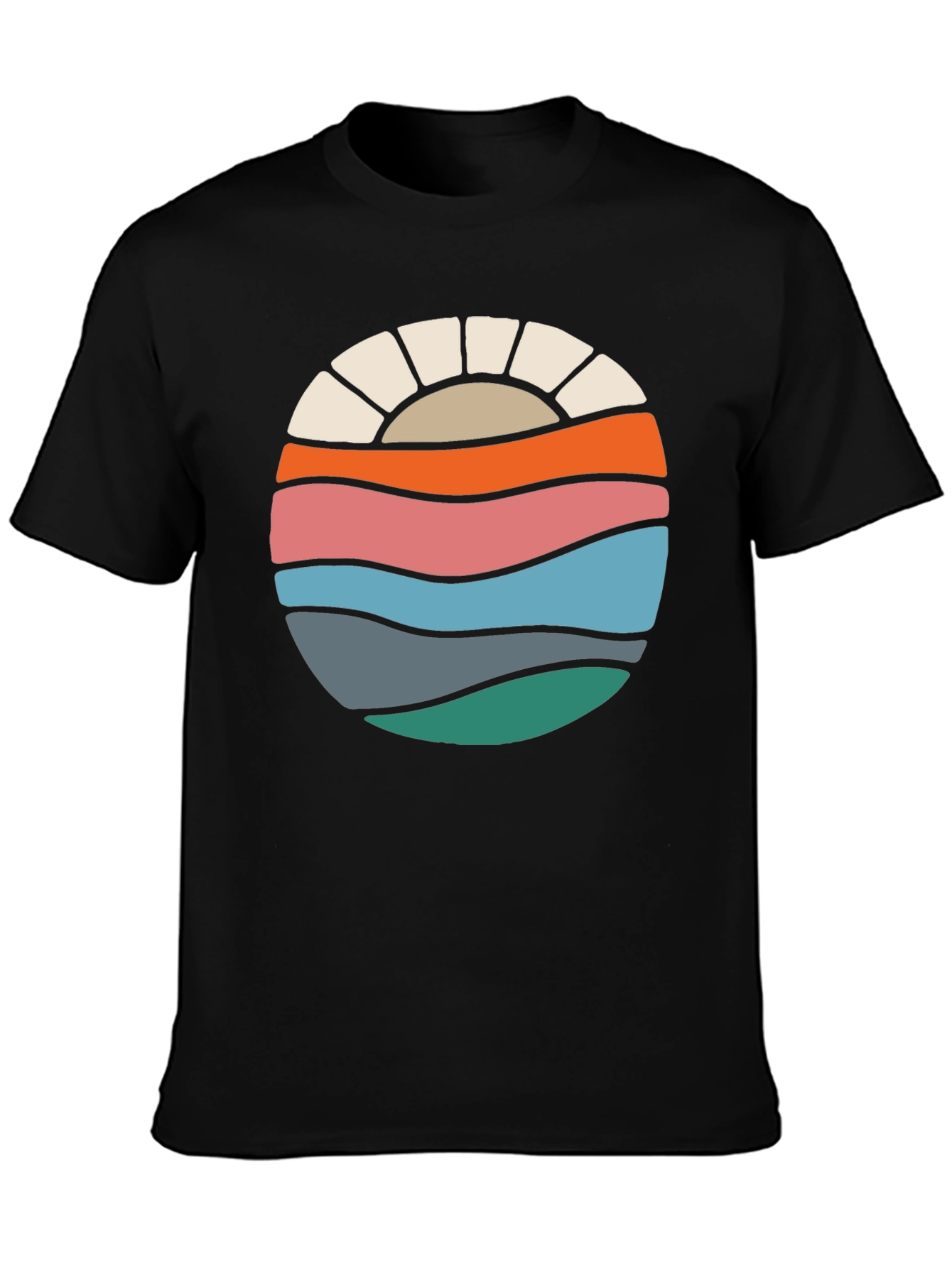 Retro Sunset Wave Graphic Tee
