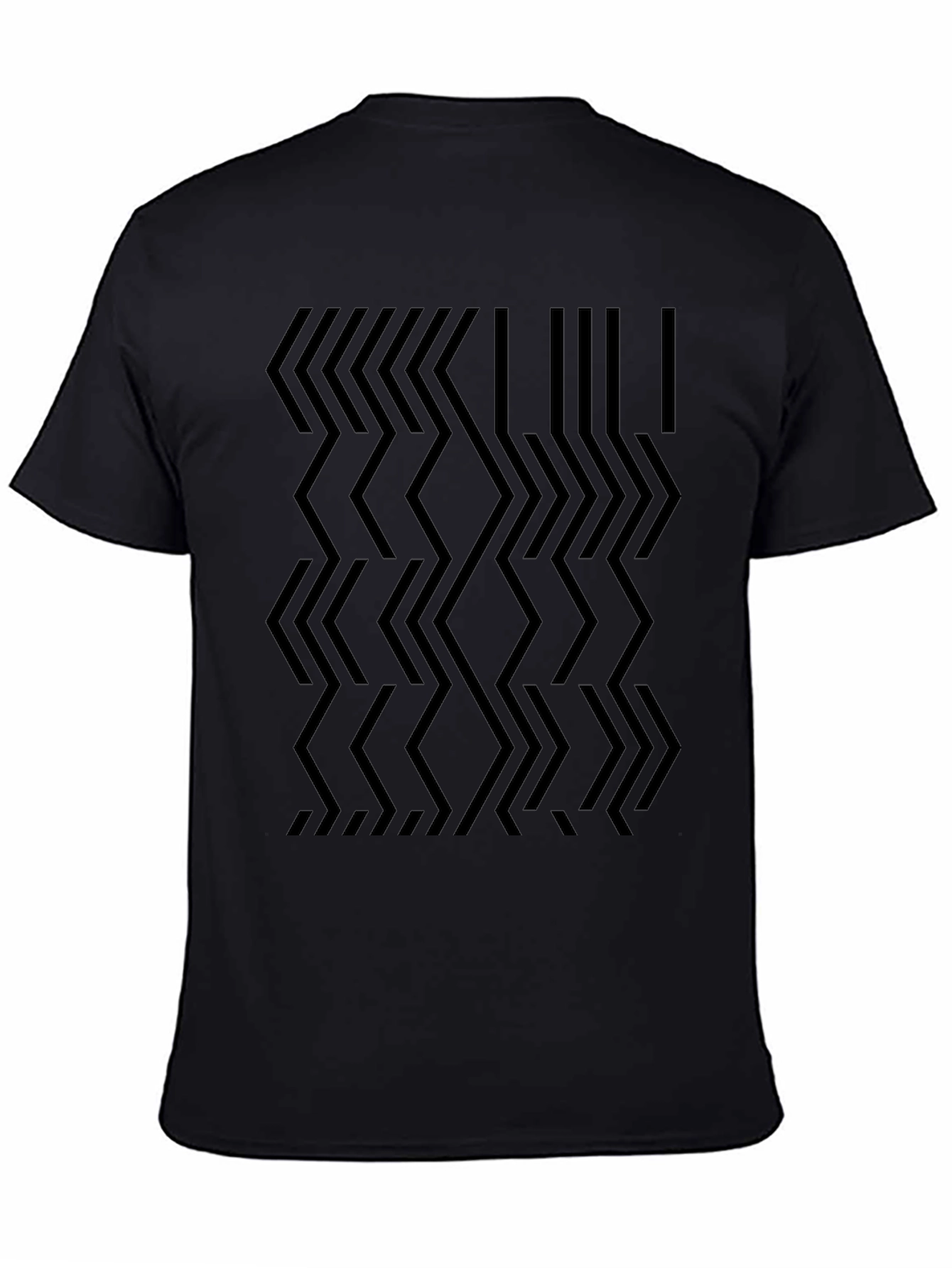 Abstract Geometric Pattern Black T-Shirt