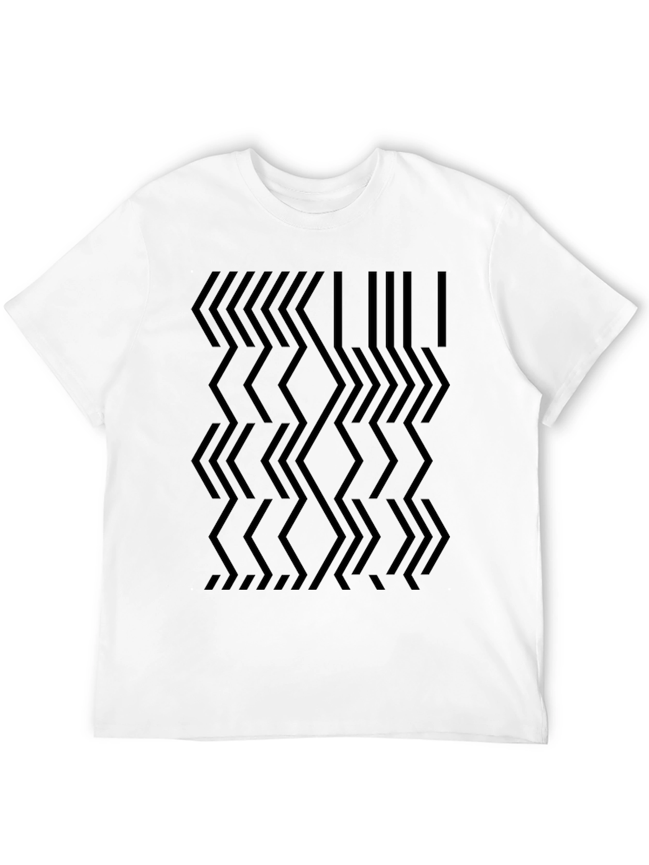 Abstract Geometric Pattern Black T-Shirt