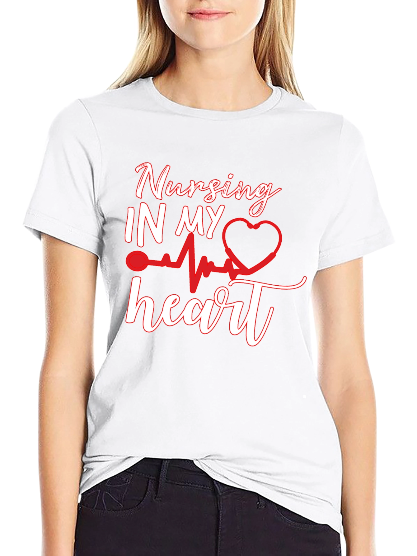 Nursing In My Heart Black T-Shirt