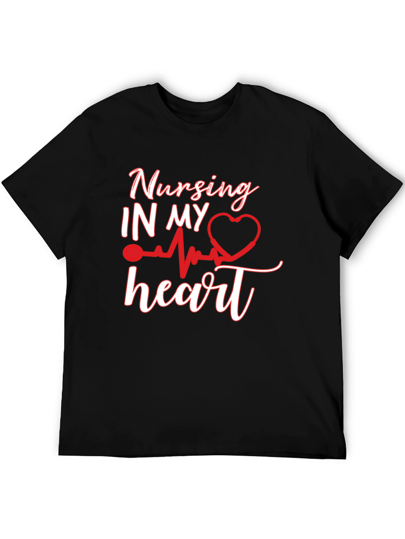 Nursing In My Heart Black T-Shirt