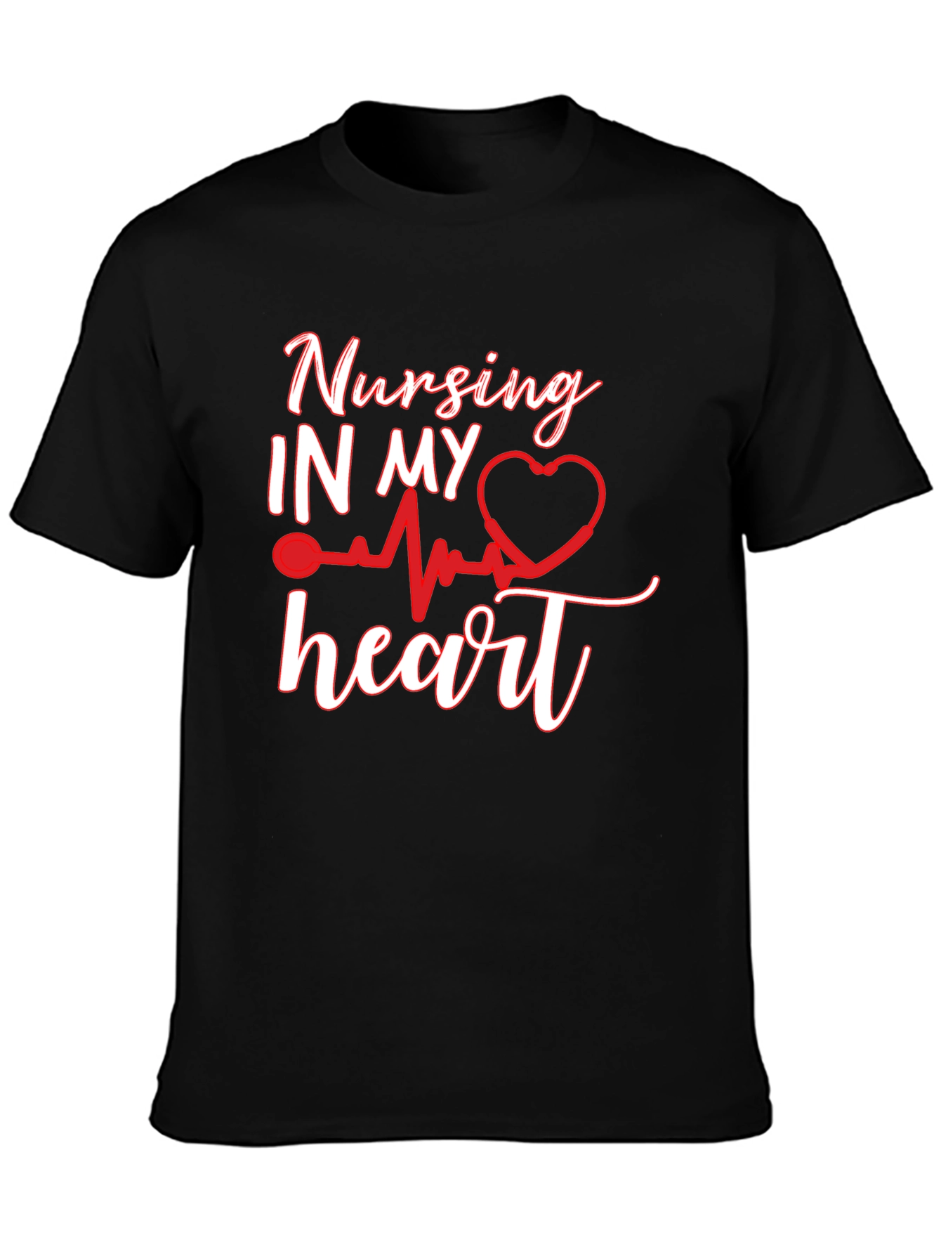 Nursing In My Heart Black T-Shirt