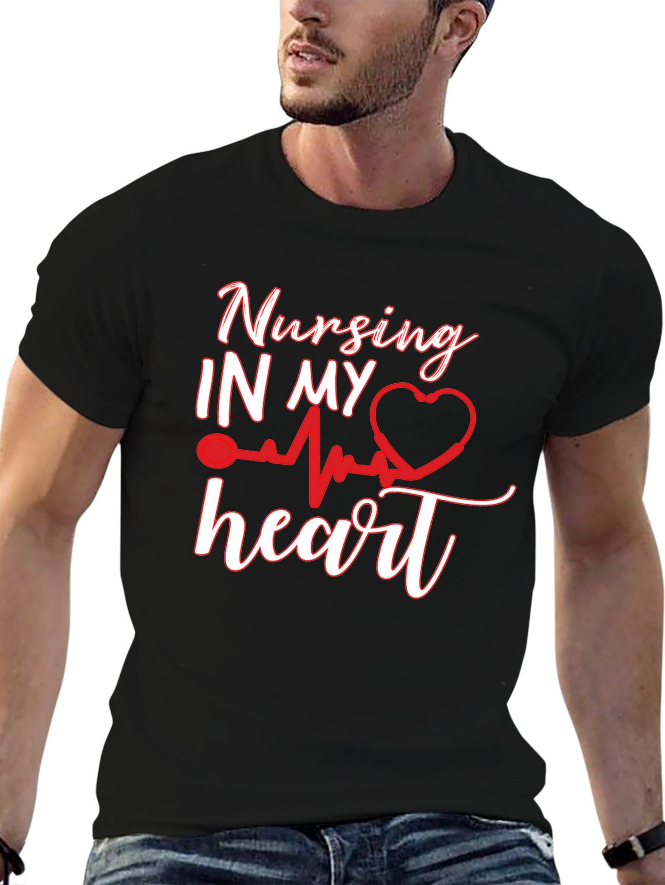 Nursing In My Heart Black T-Shirt