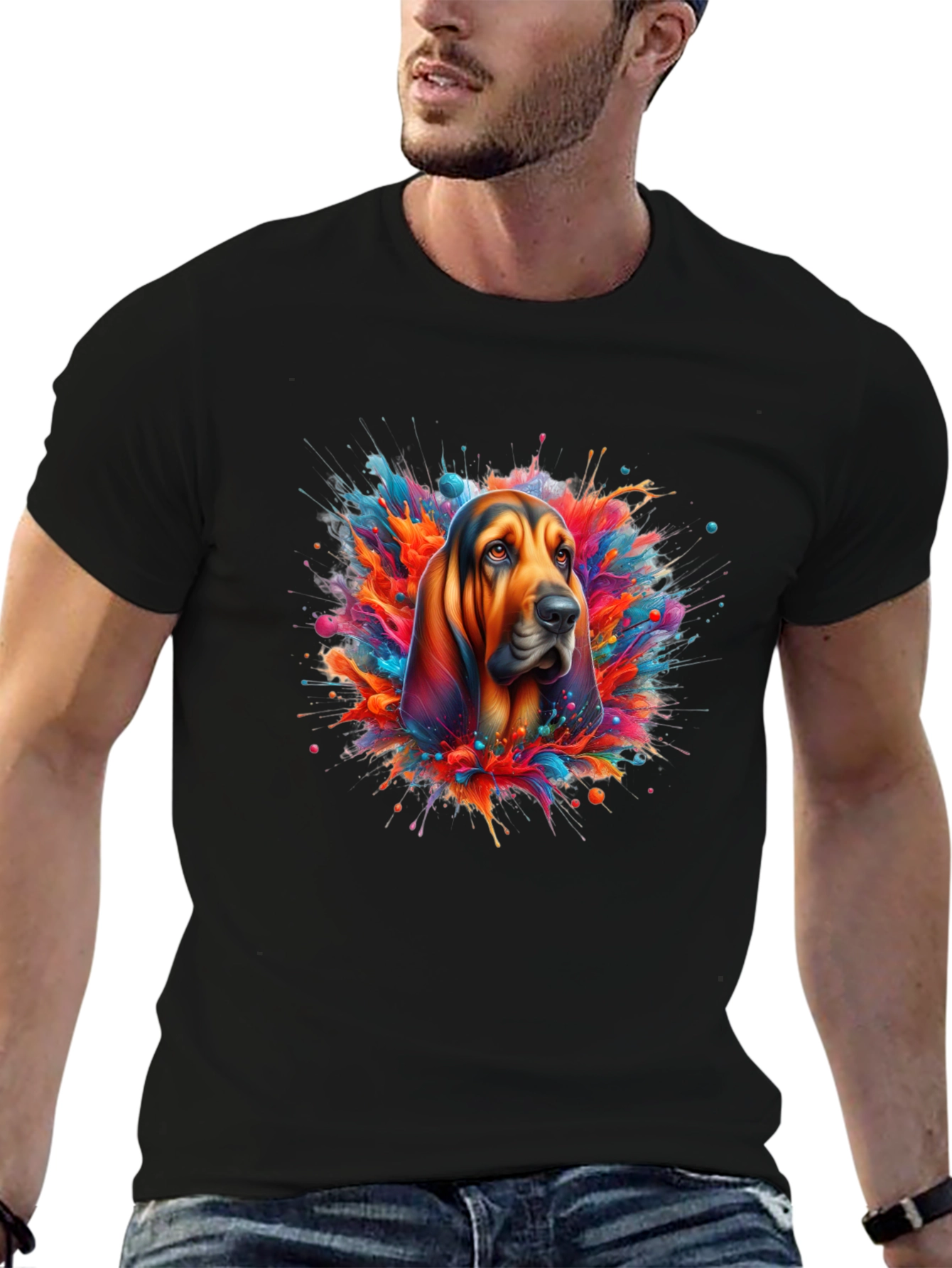 Dog Splatter Art Graphic T-Shirt
