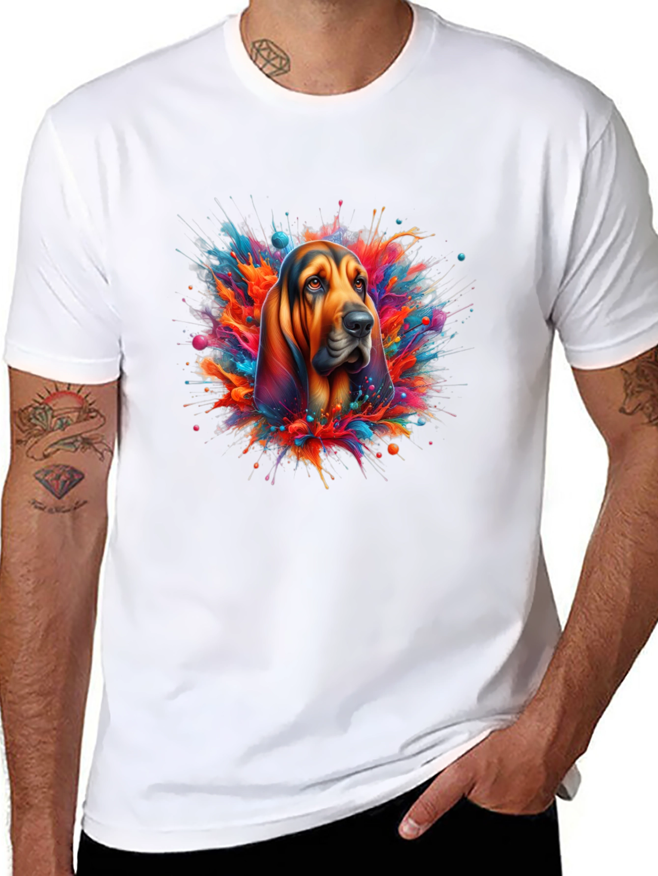 Dog Splatter Art Graphic T-Shirt