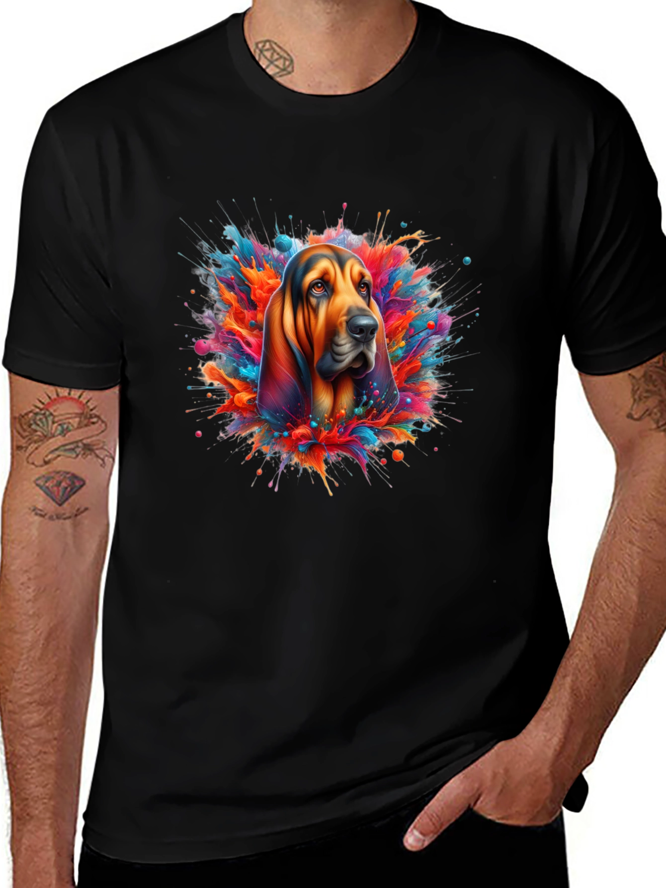 Dog Splatter Art Graphic T-Shirt