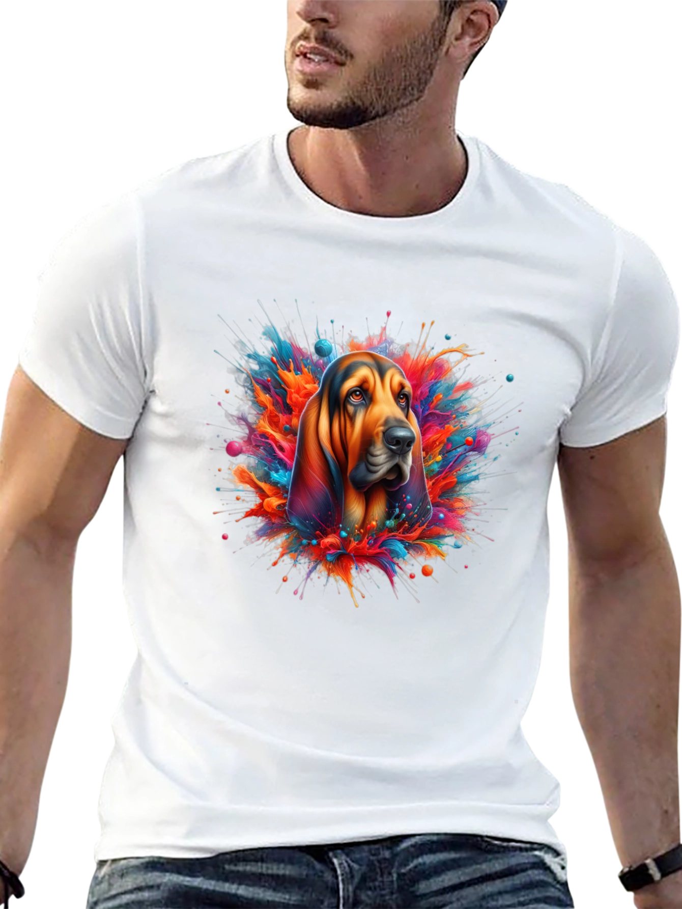 Dog Splatter Art Graphic T-Shirt