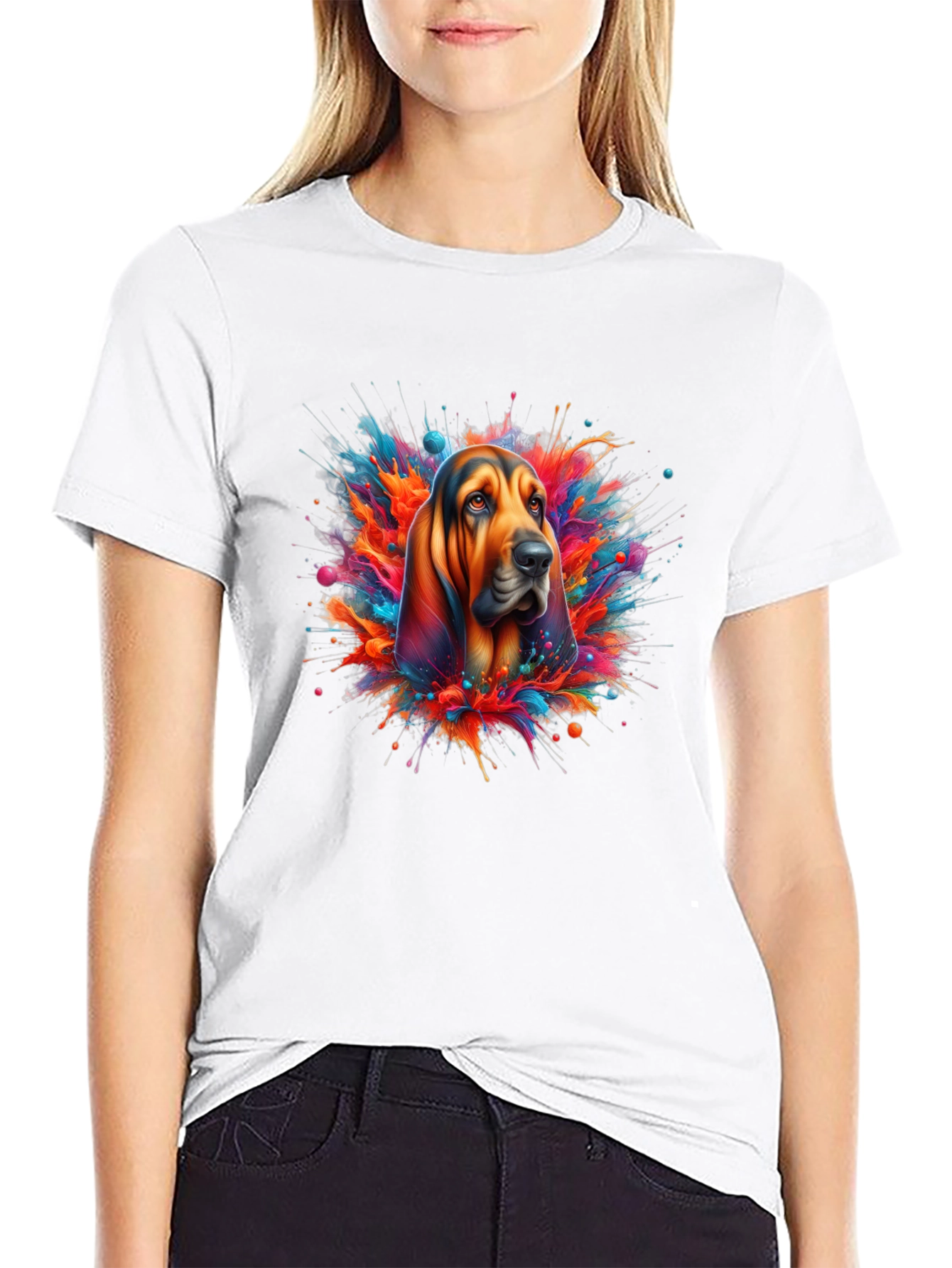 Dog Splatter Art Graphic T-Shirt