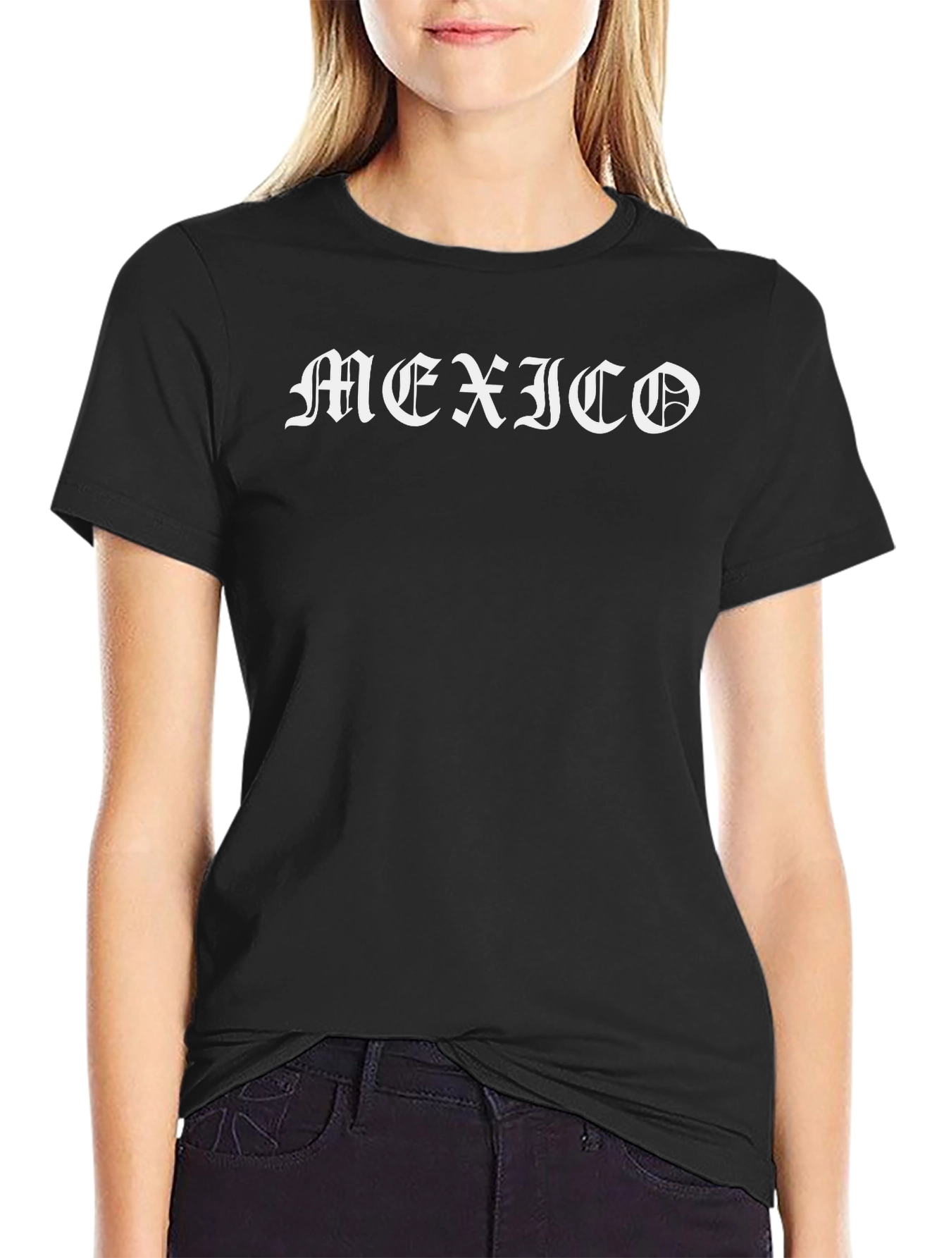 Mexico Graphic Tee - Bold Black Cotton Blend Shirt