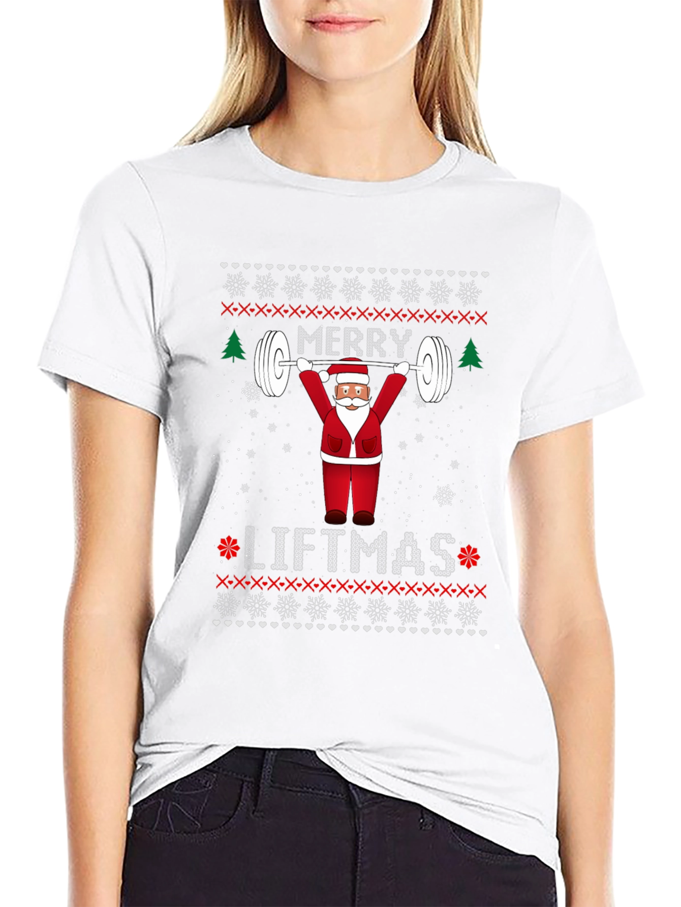 Merry Liftmas Weightlifting Santa T-Shirt