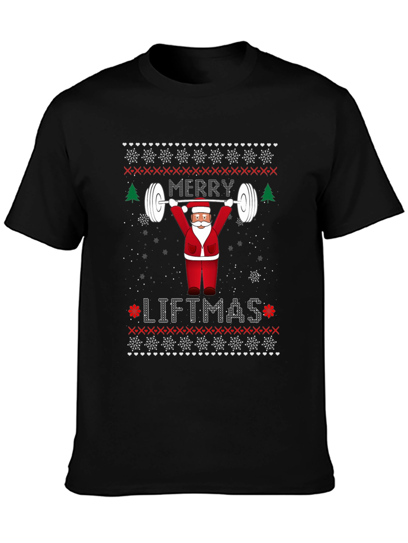 Merry Liftmas Weightlifting Santa T-Shirt