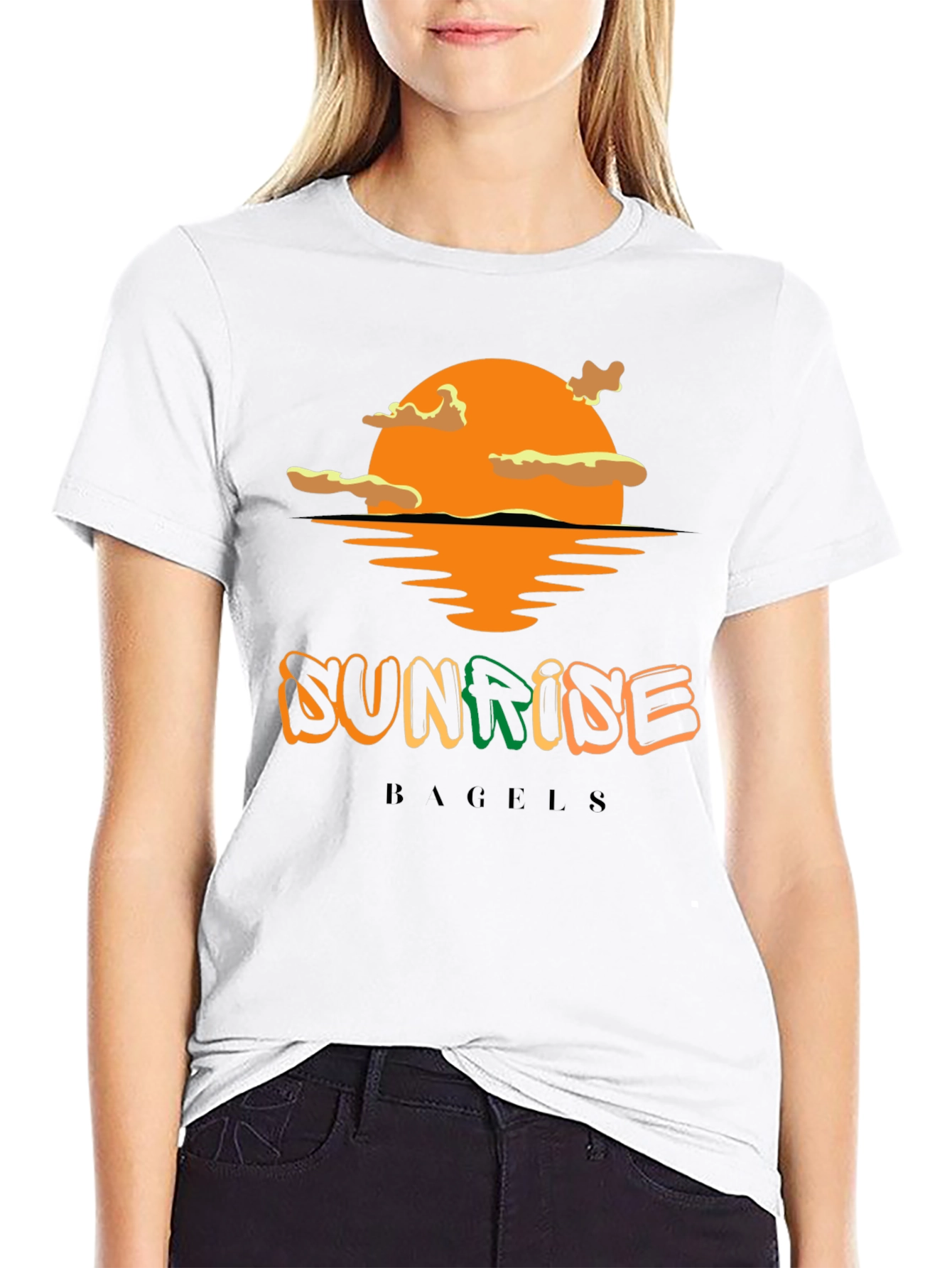 Sunrise Bagels T-Shirt - Black Cotton Blend