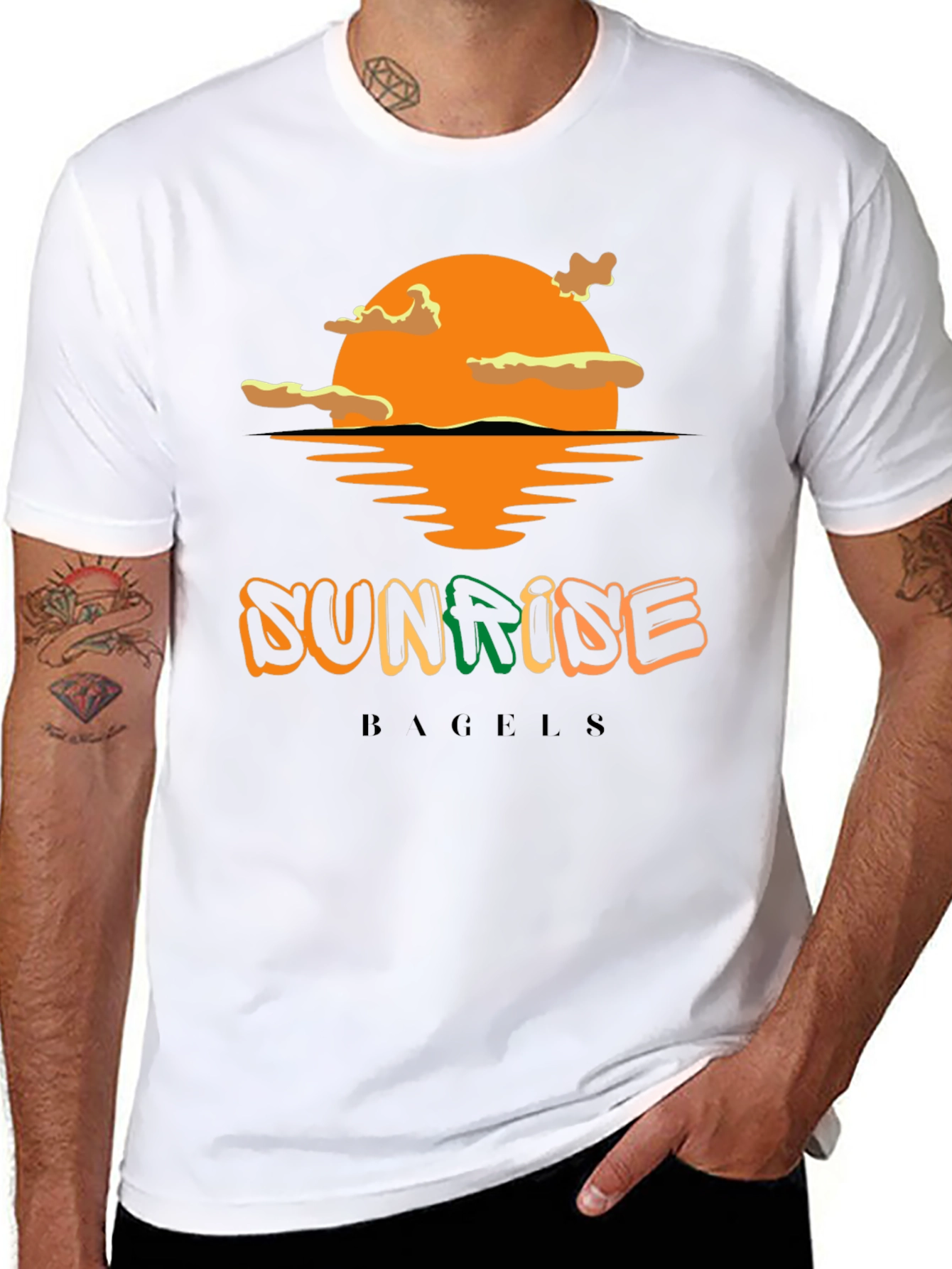 Sunrise Bagels T-Shirt - Black Cotton Blend