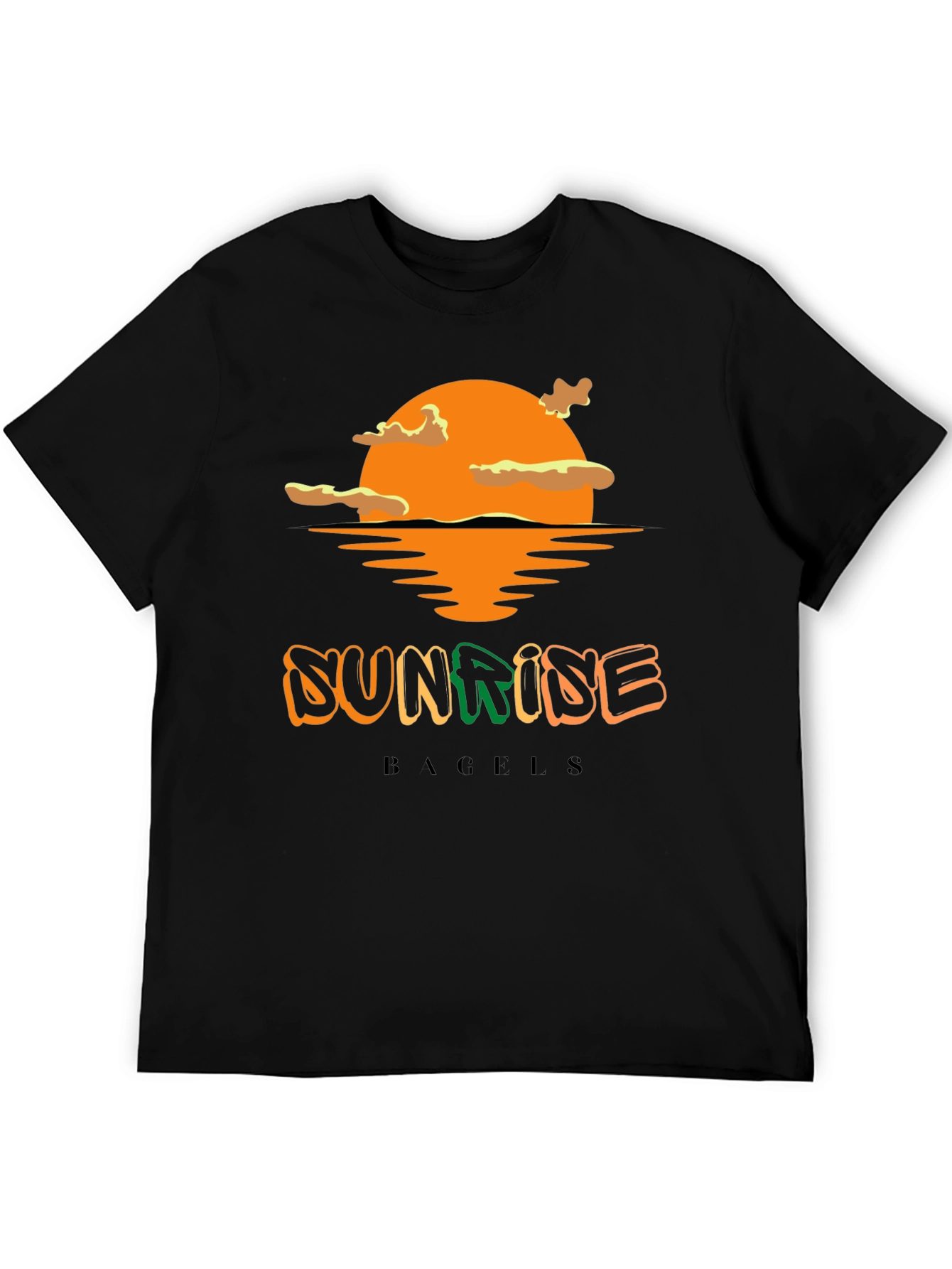 Sunrise Bagels T-Shirt - Black Cotton Blend