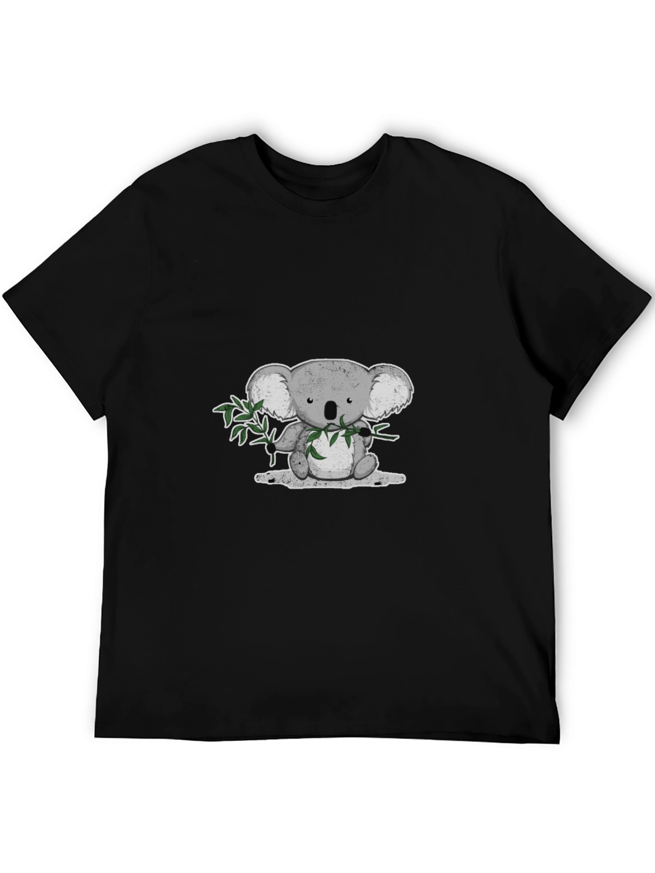 Koala Bear Graphic T-Shirt - Black Cotton Tee