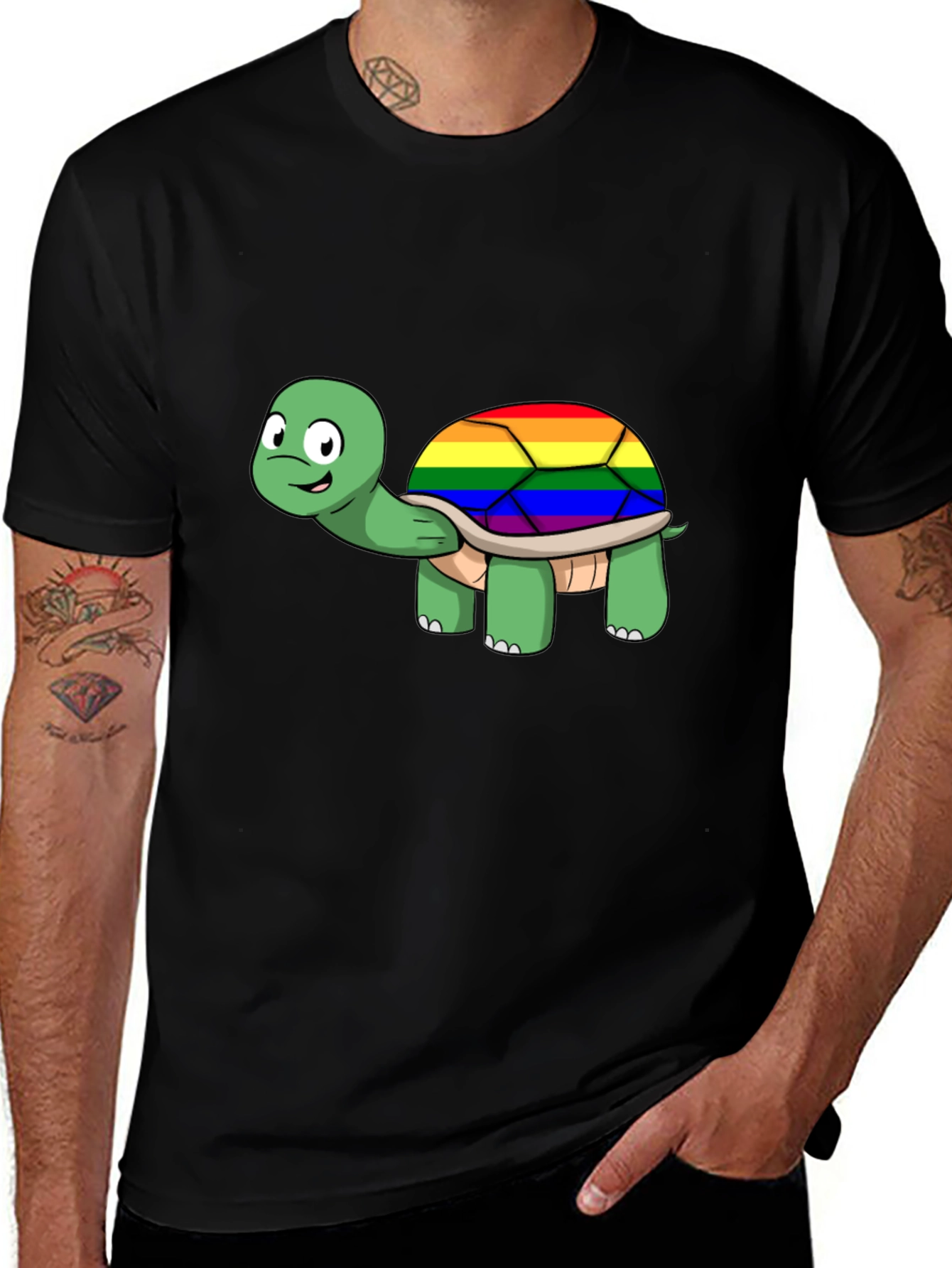 LGBT Rainbow Turtle Graphic T-Shirt