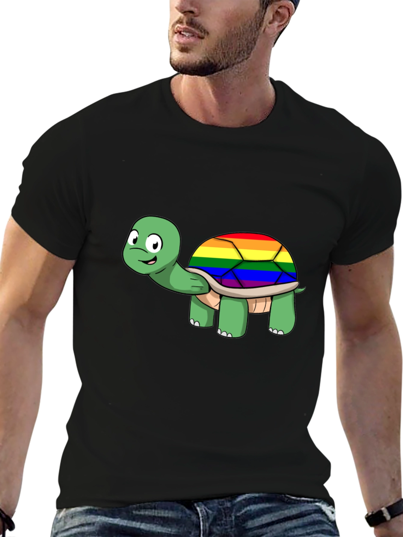 LGBT Rainbow Turtle Graphic T-Shirt