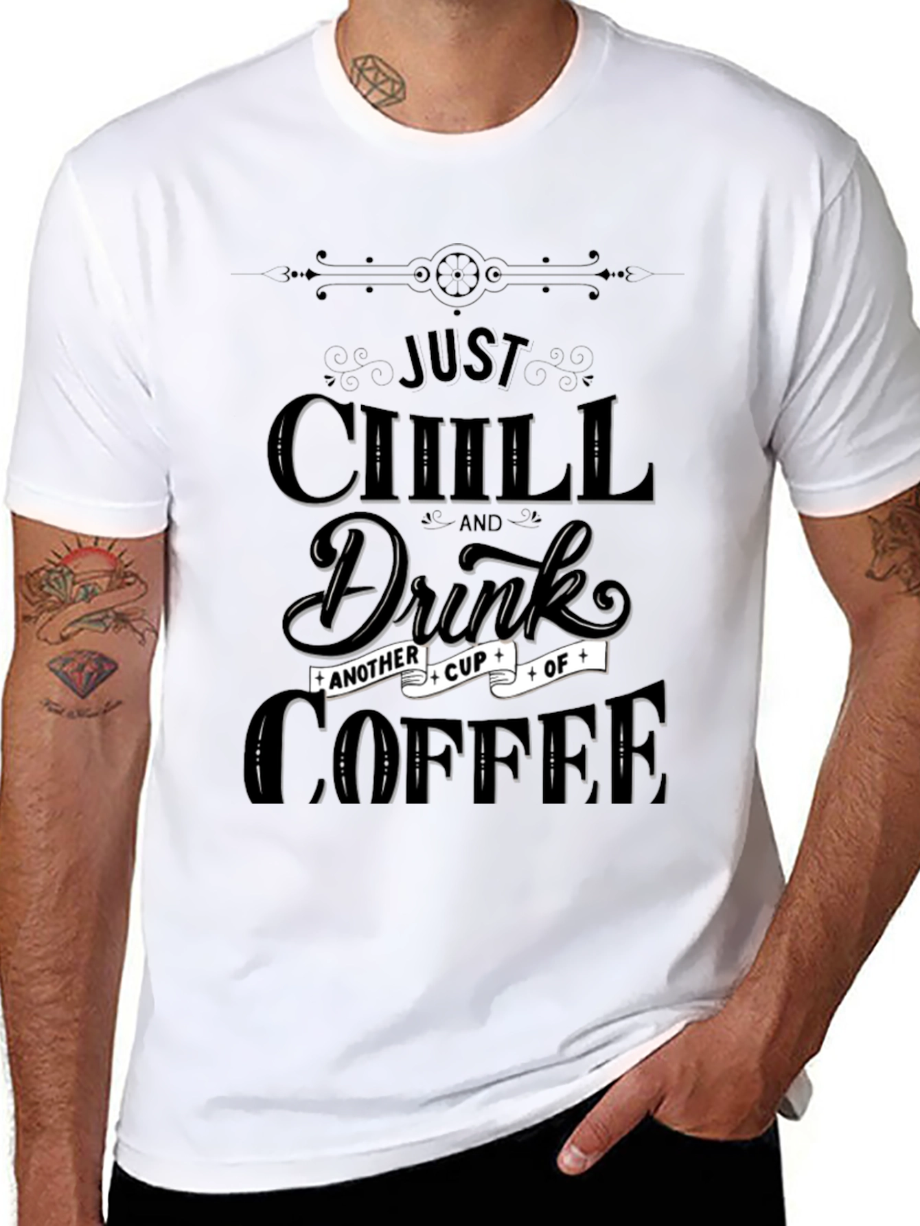 Just Chill & Drink Coffee Graphic T-Shirt
