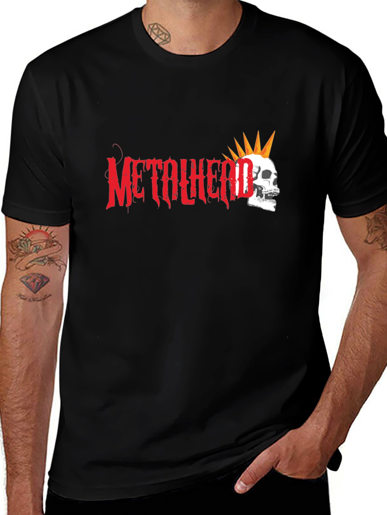 Metalhead Skull Graphic T-Shirt - Black Cotton Tee