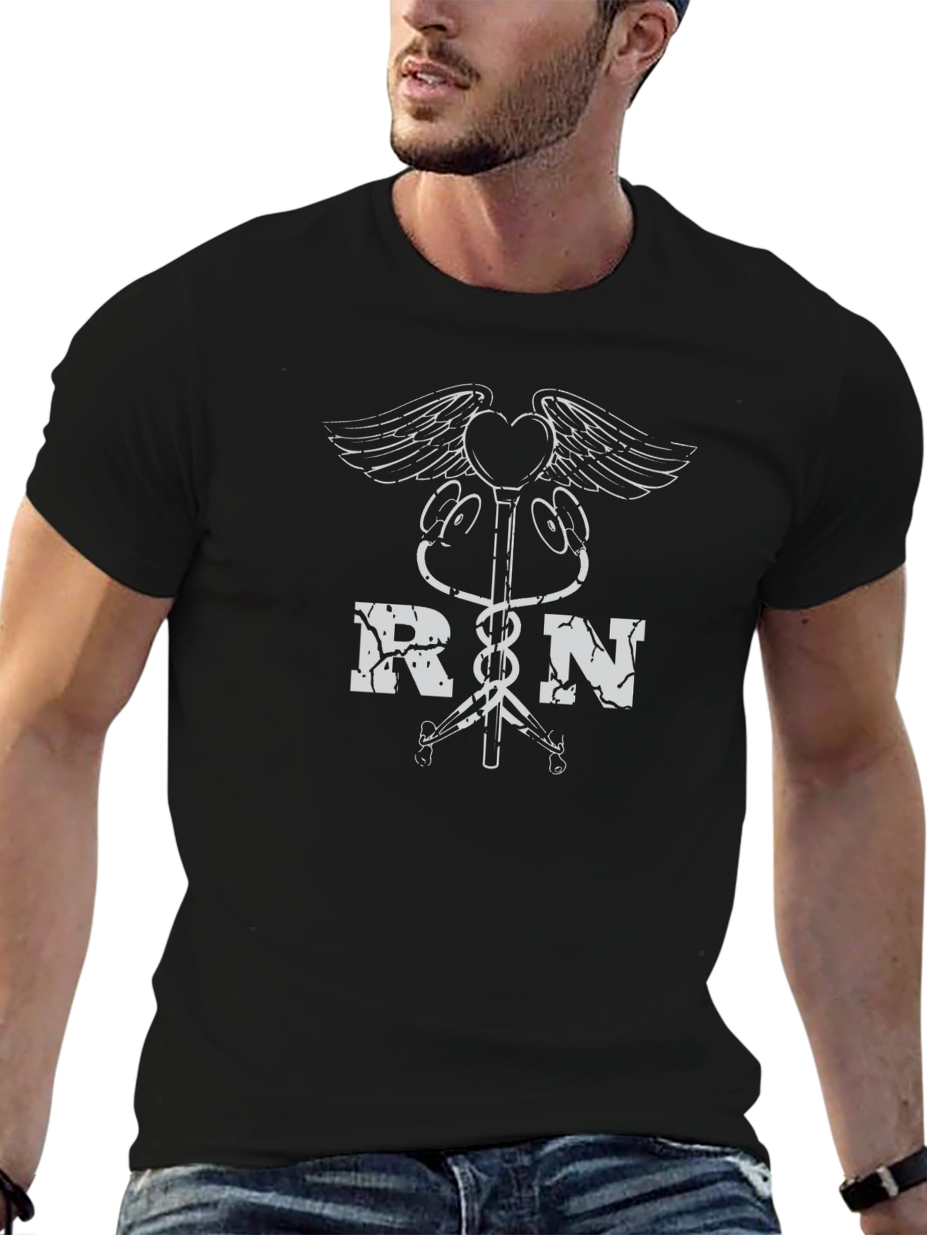 RN Caduceus Graphic Tee - Nurse Appreciation