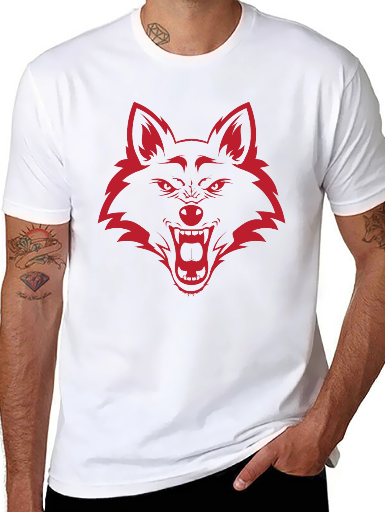 Mens Graphic Tee - Red Wolf Design
