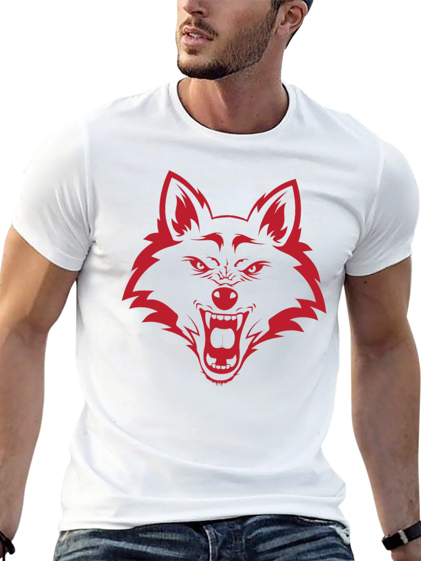 Mens Graphic Tee - Red Wolf Design