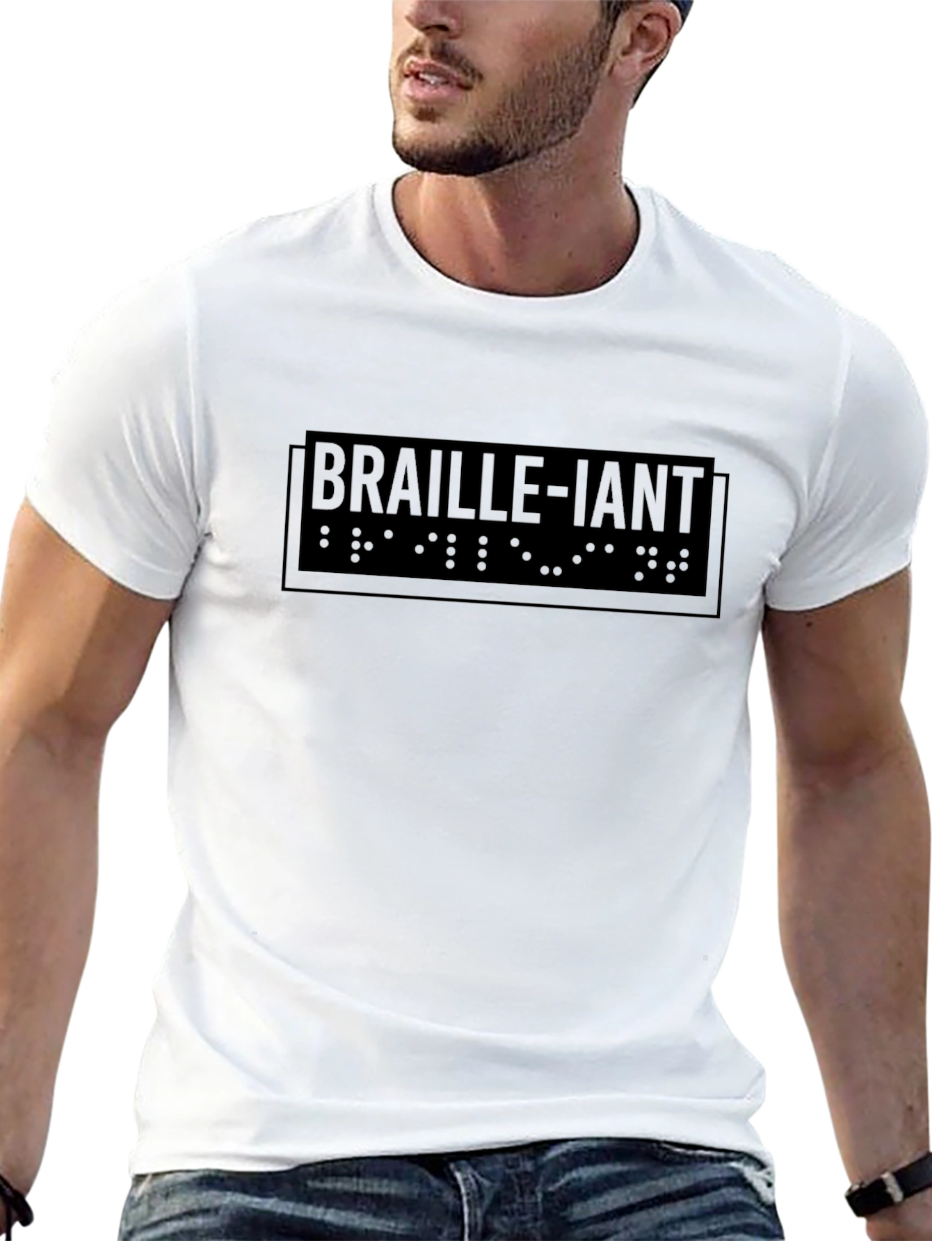 Braille-iant Graphic Tee - Stylish Black Cotton T-Shirt