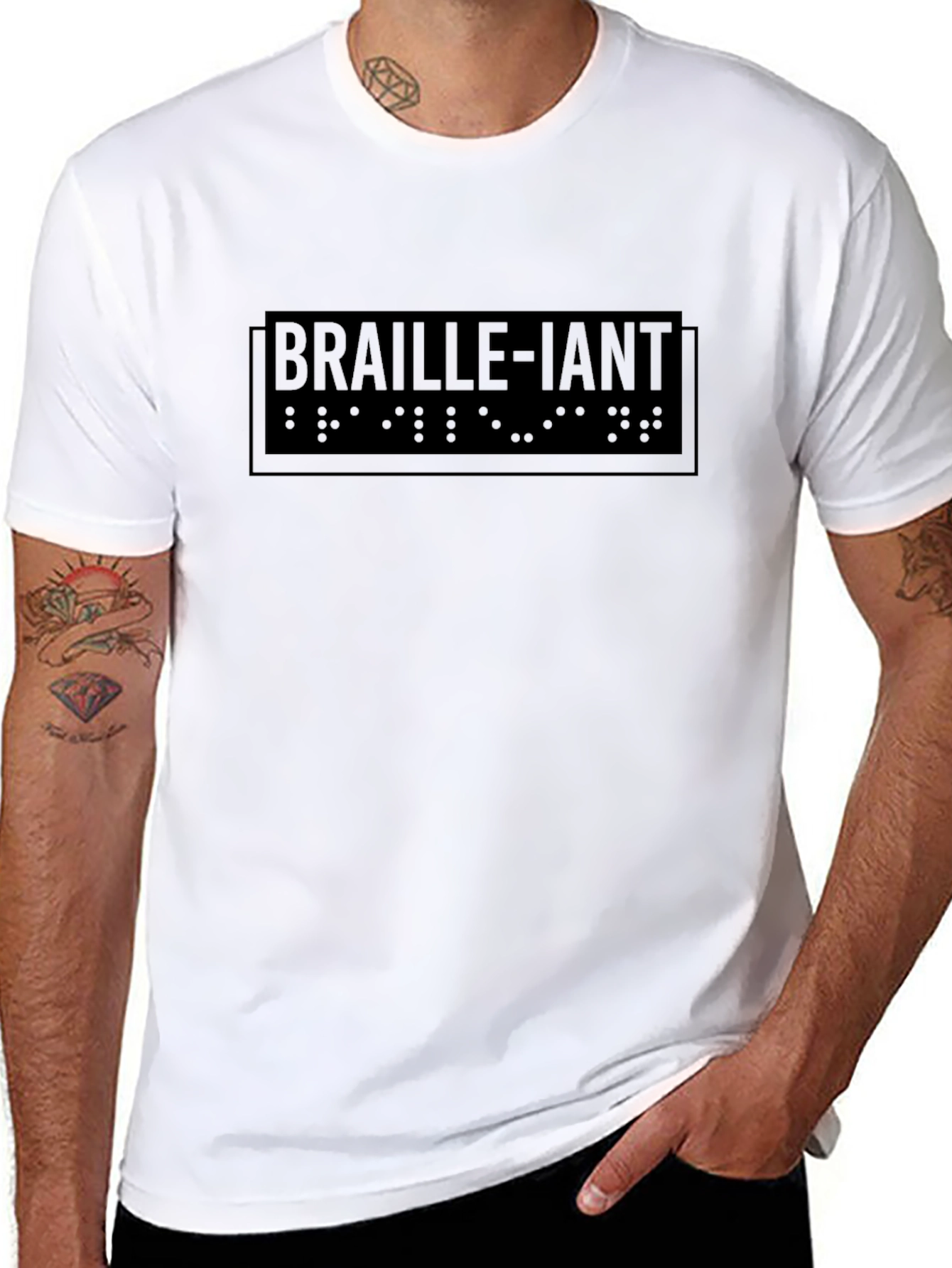 Braille-iant Graphic Tee - Stylish Black Cotton T-Shirt
