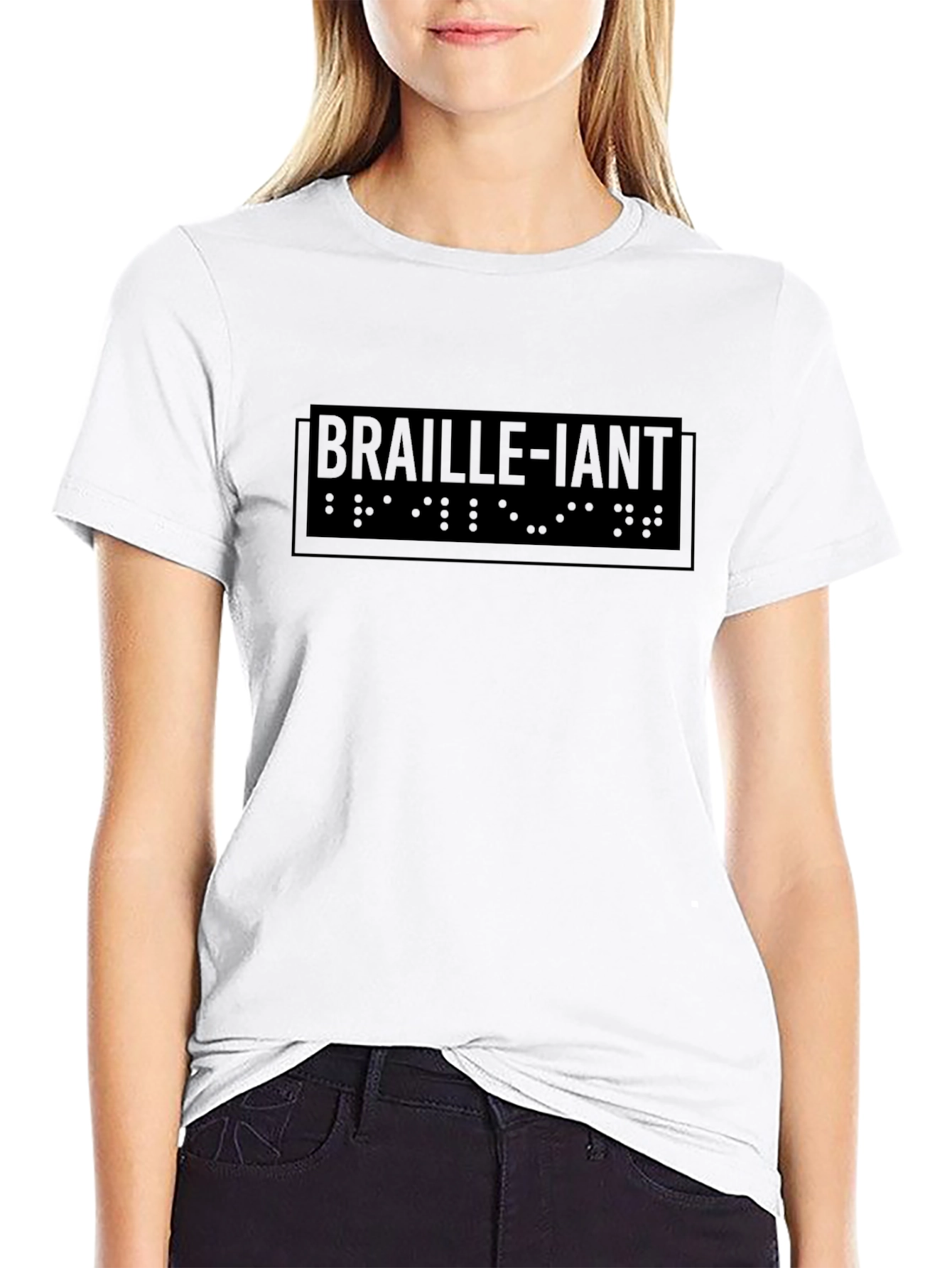 Braille-iant Graphic Tee - Stylish Black Cotton T-Shirt