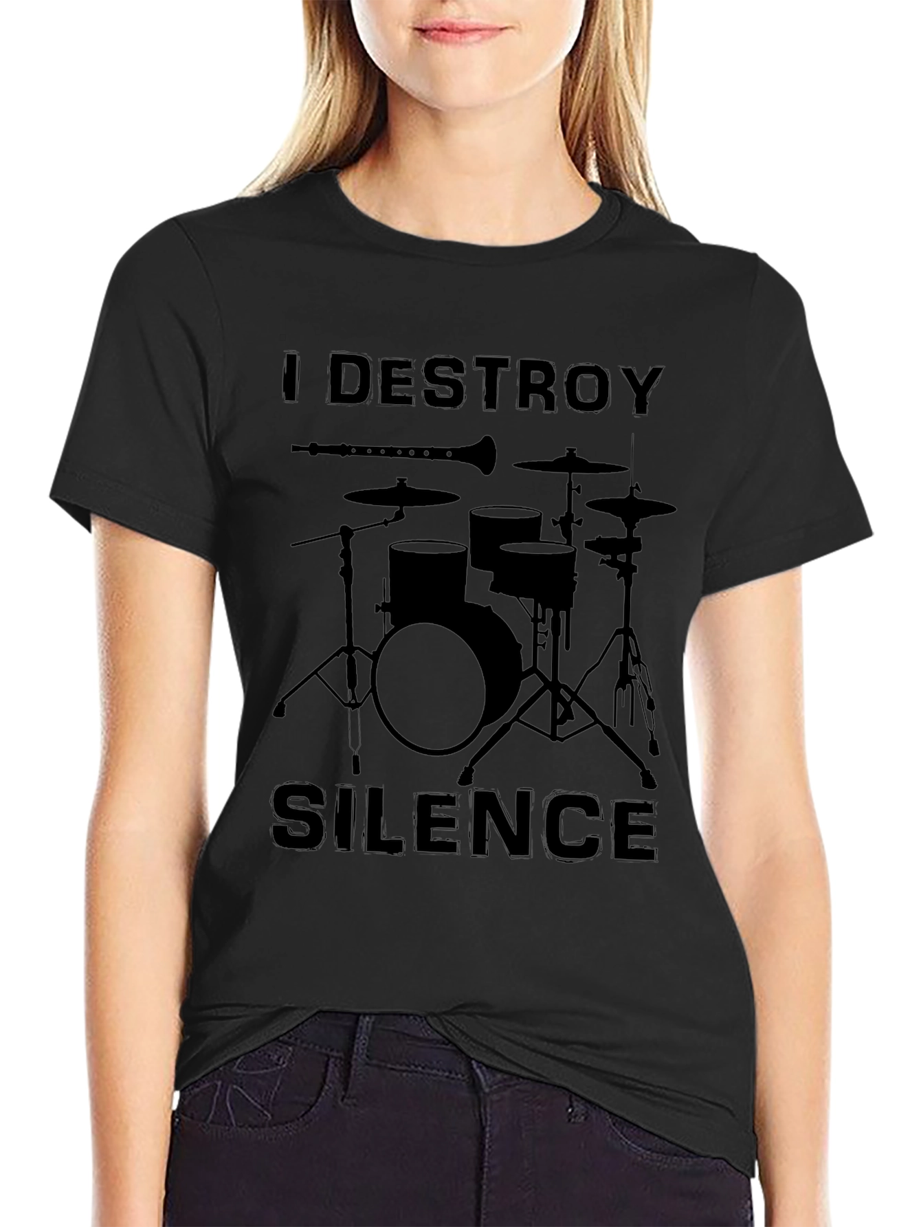 I Destroy Silence Drum Set T-Shirt