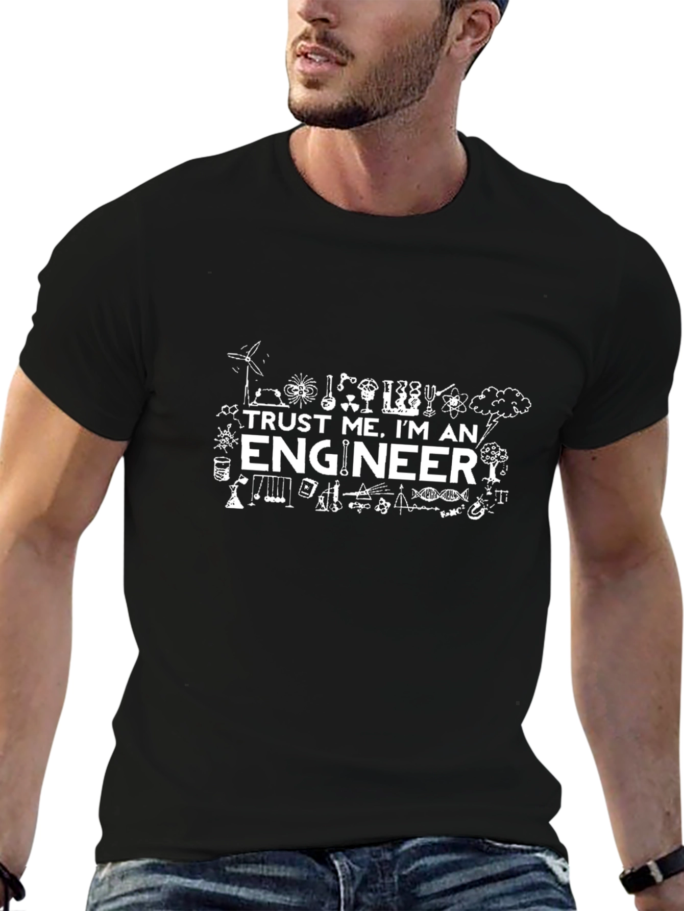 Trust Me Im An Engineer Black T-Shirt