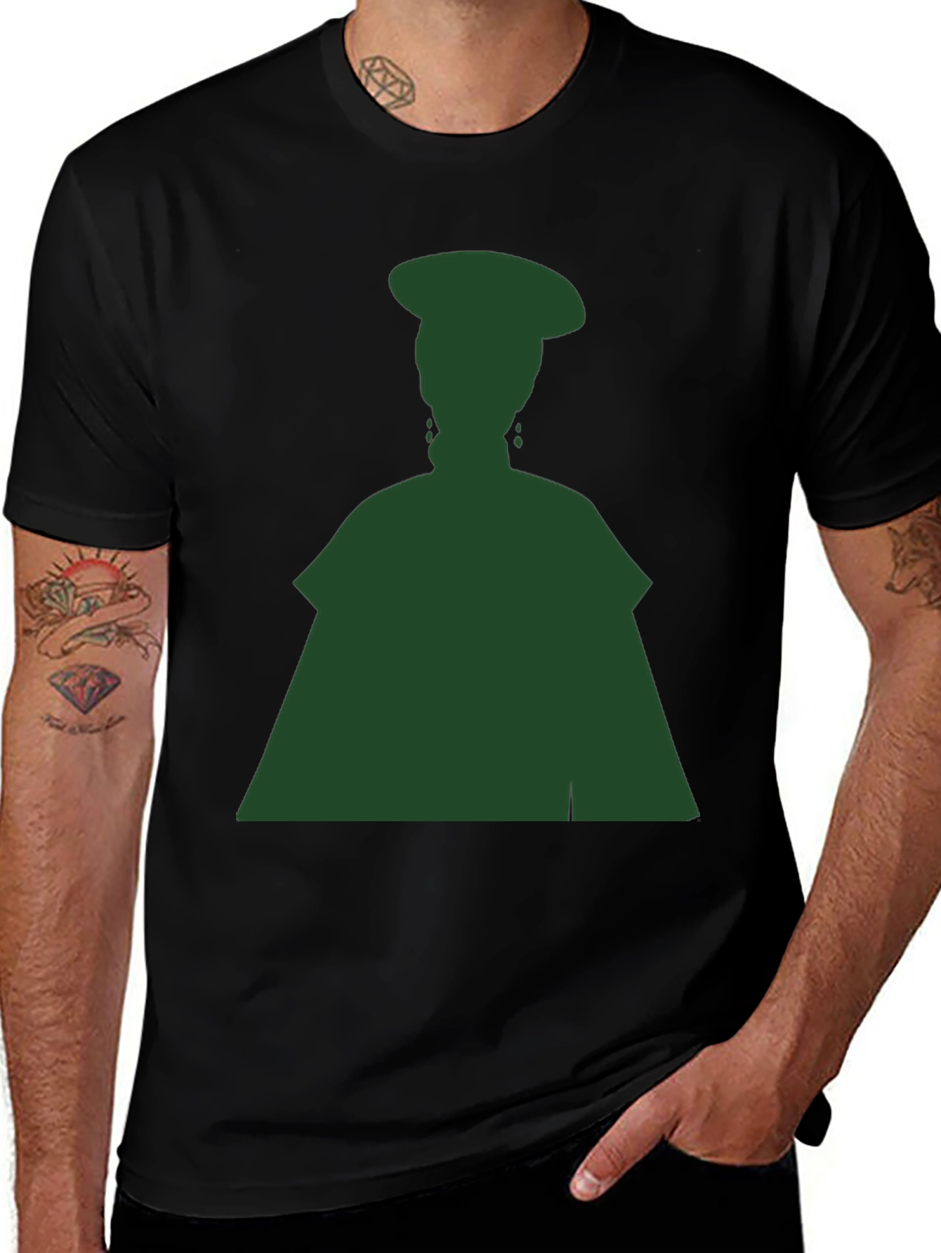 Silhouette Graphic Tee - Dark Green on Black