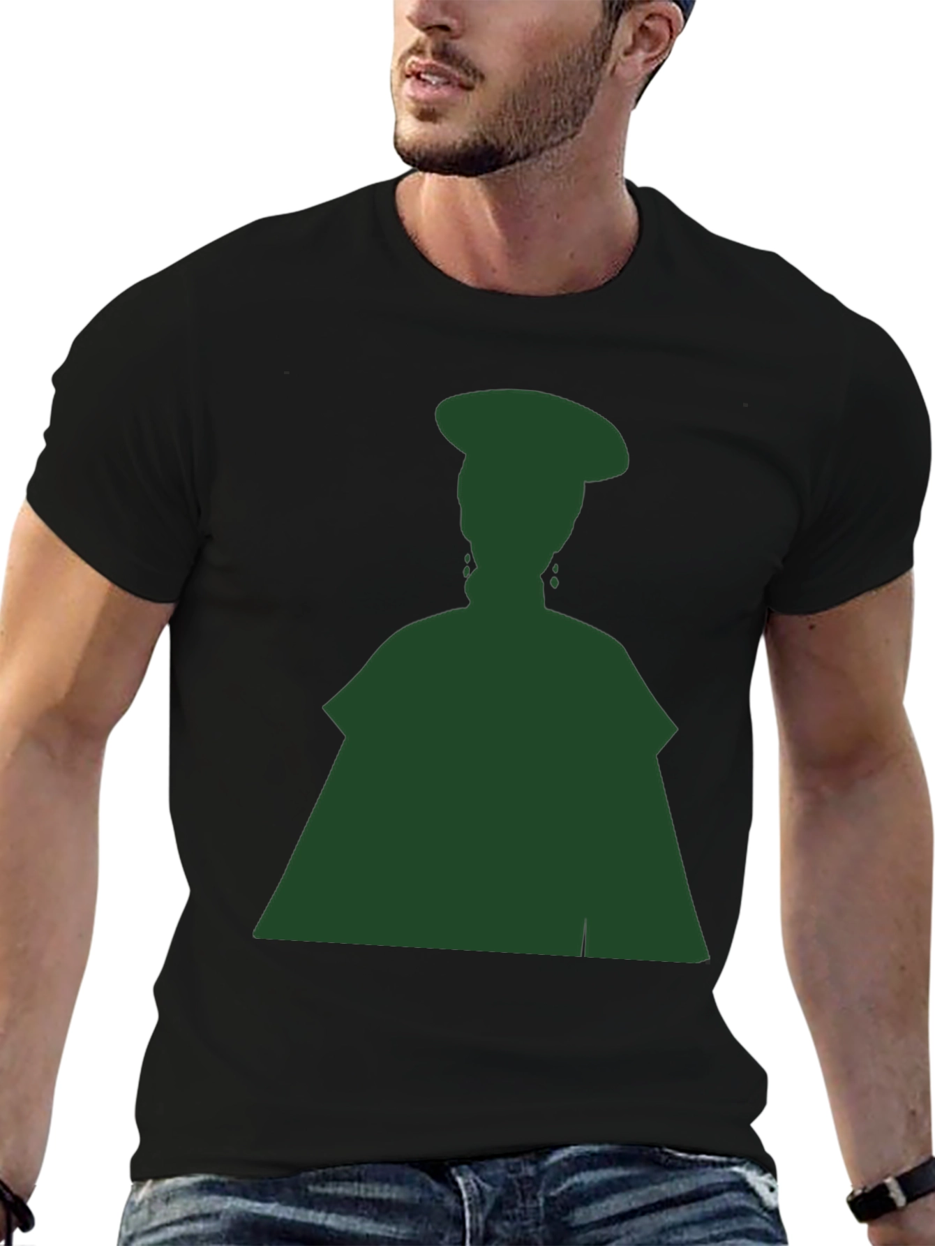 Silhouette Graphic Tee - Dark Green on Black