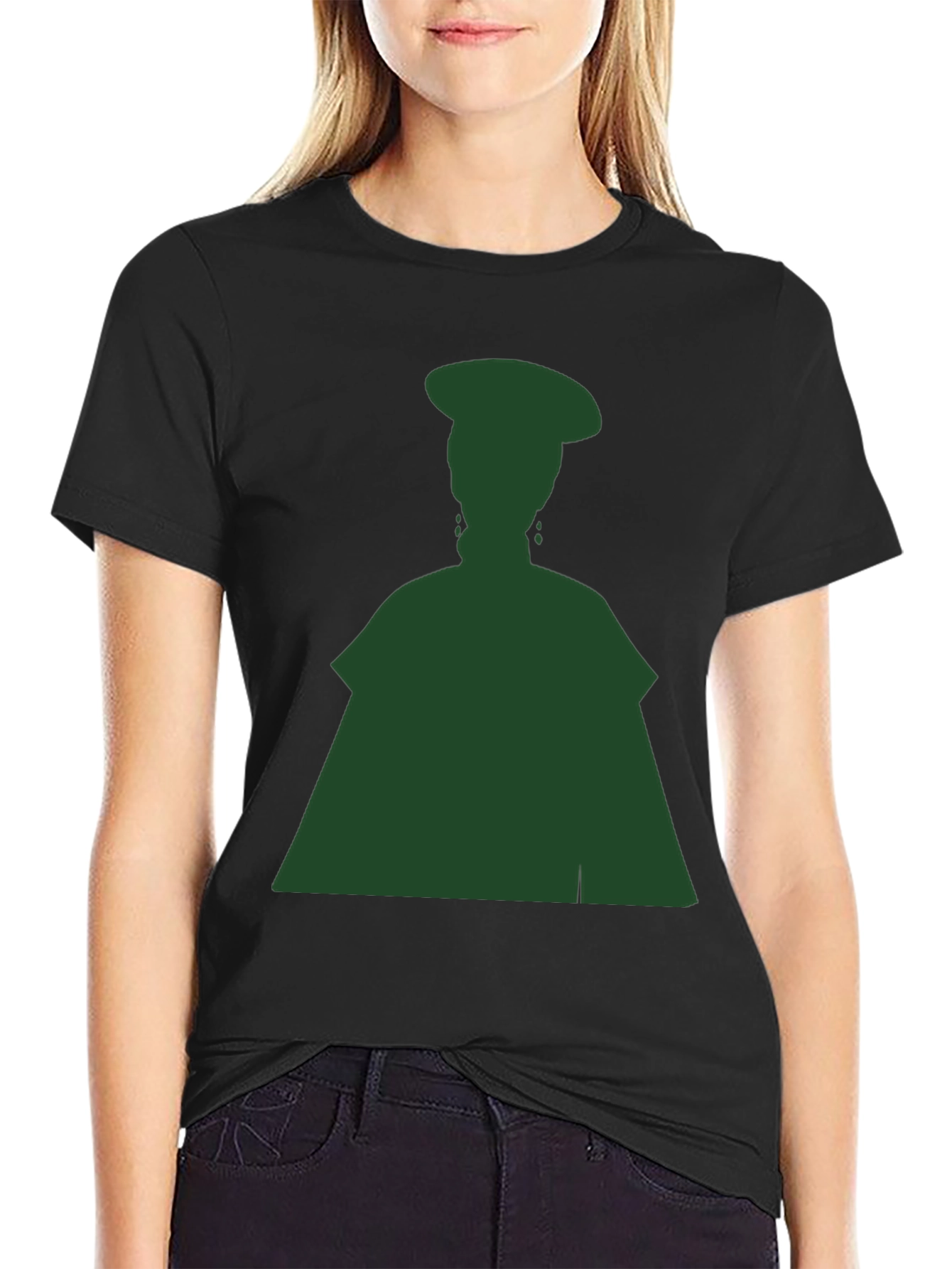 Silhouette Graphic Tee - Dark Green on Black