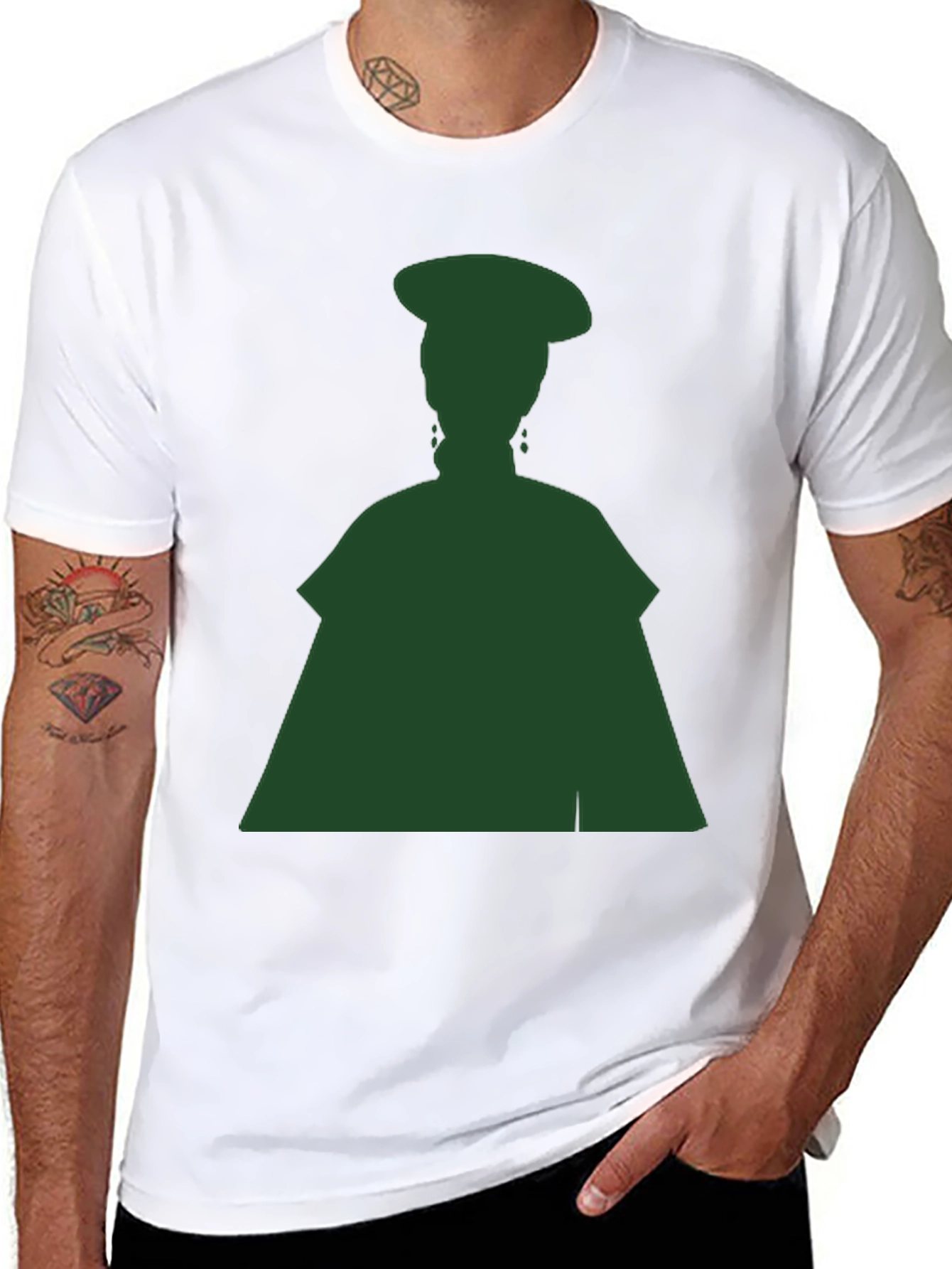 Silhouette Graphic Tee - Dark Green on Black