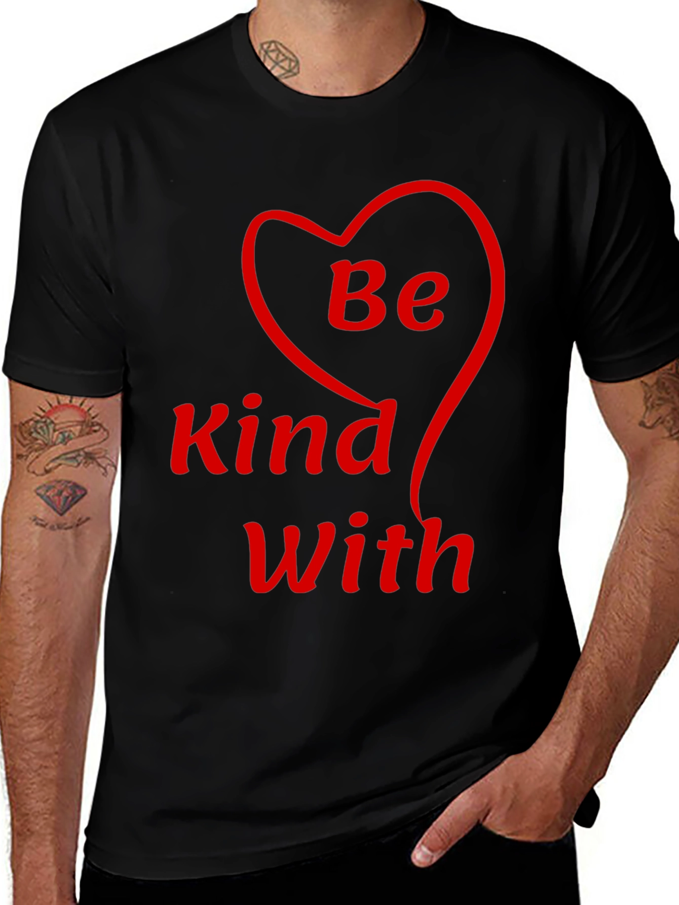 Be Kind With Heart T-Shirt - Black