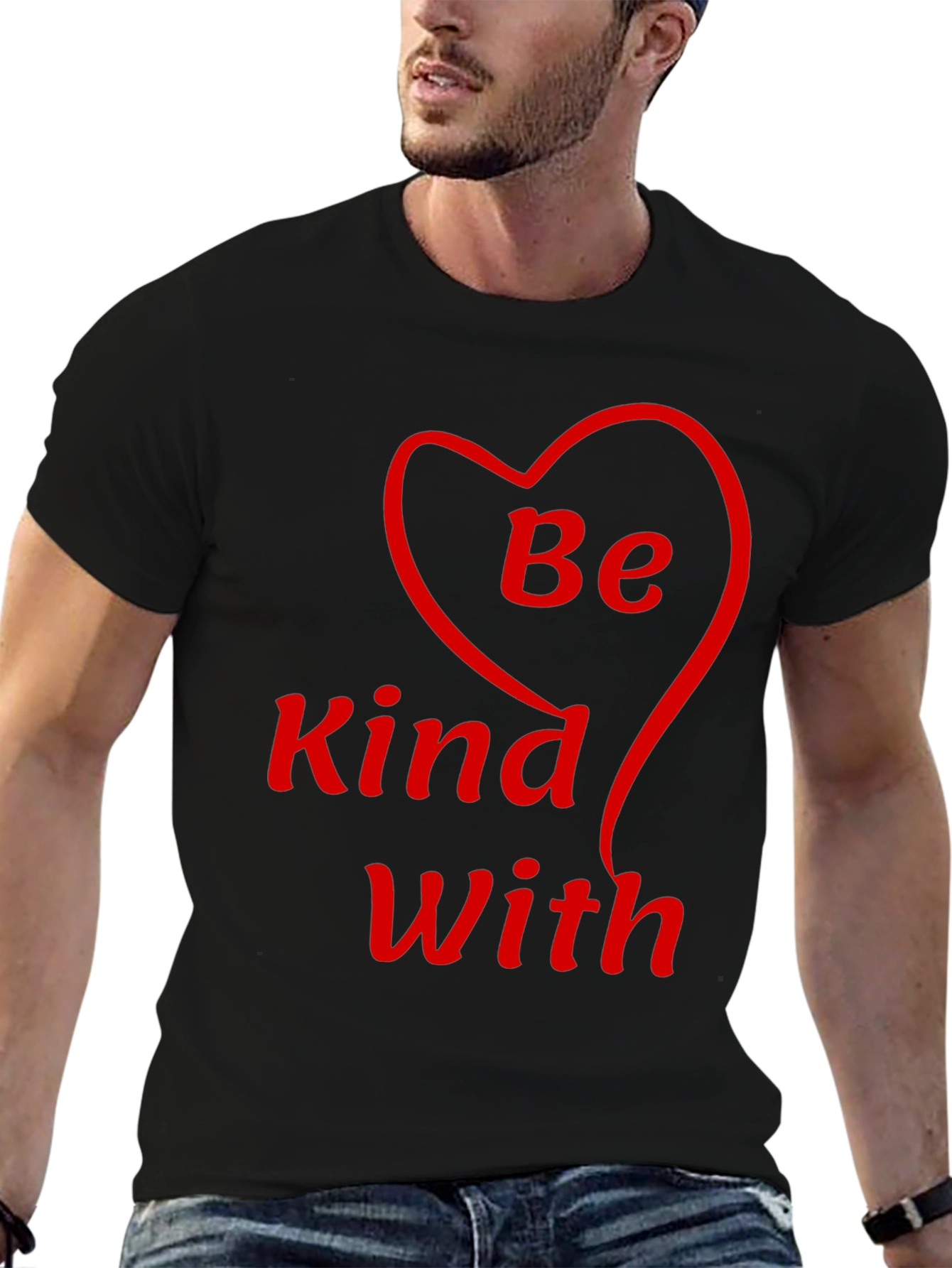 Be Kind With Heart T-Shirt - Black