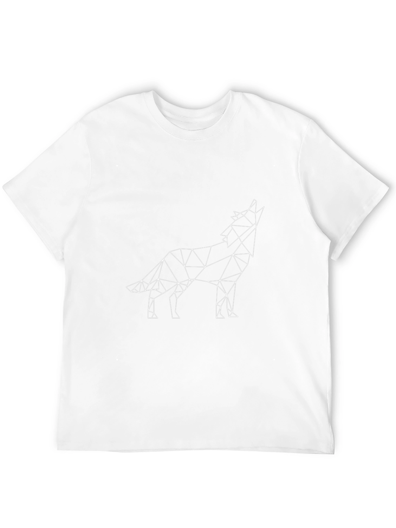 Geometric Wolf Graphic Tee - Modern Black T-Shirt