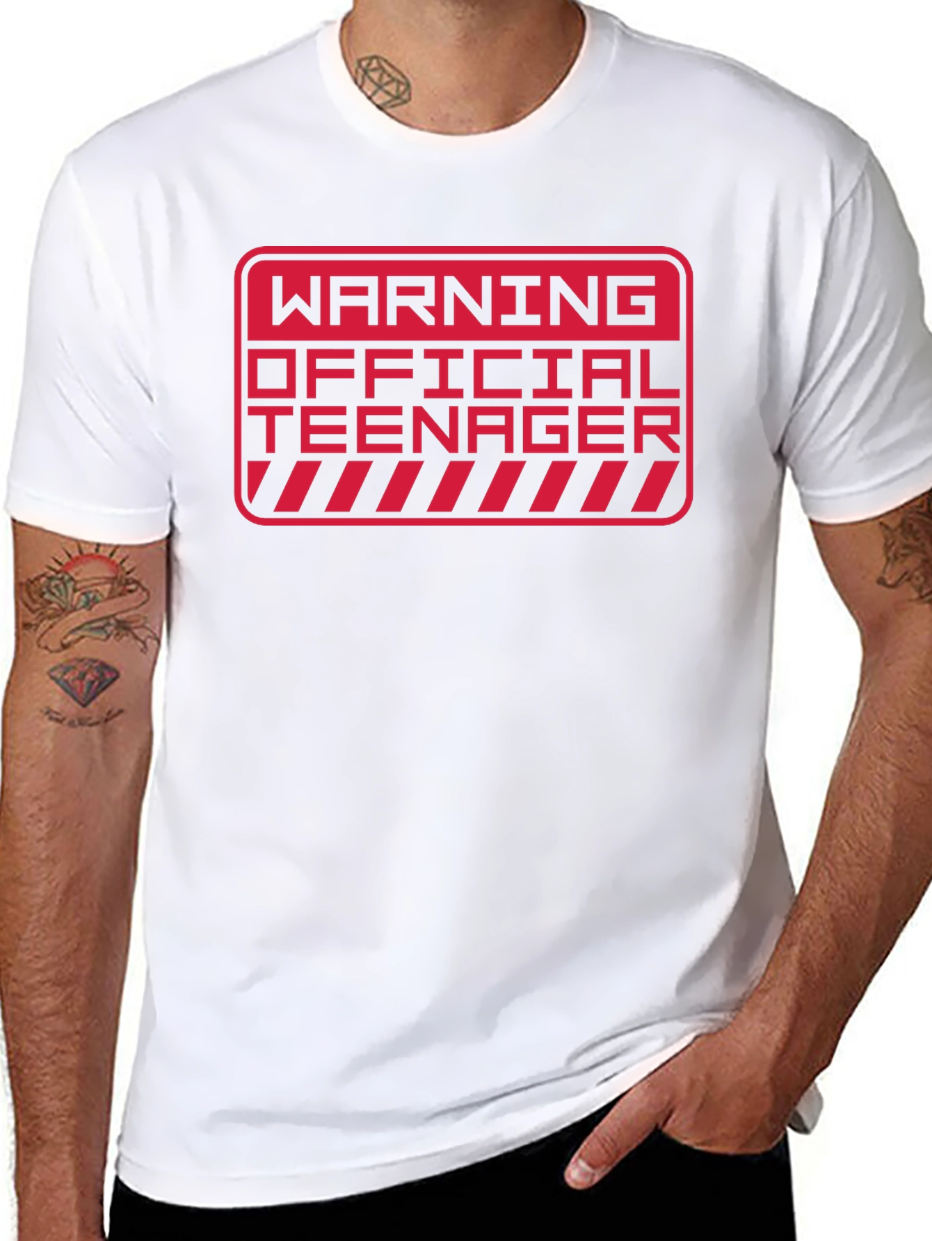 Warning Official Teenager T-Shirt - Black Novelty Tee