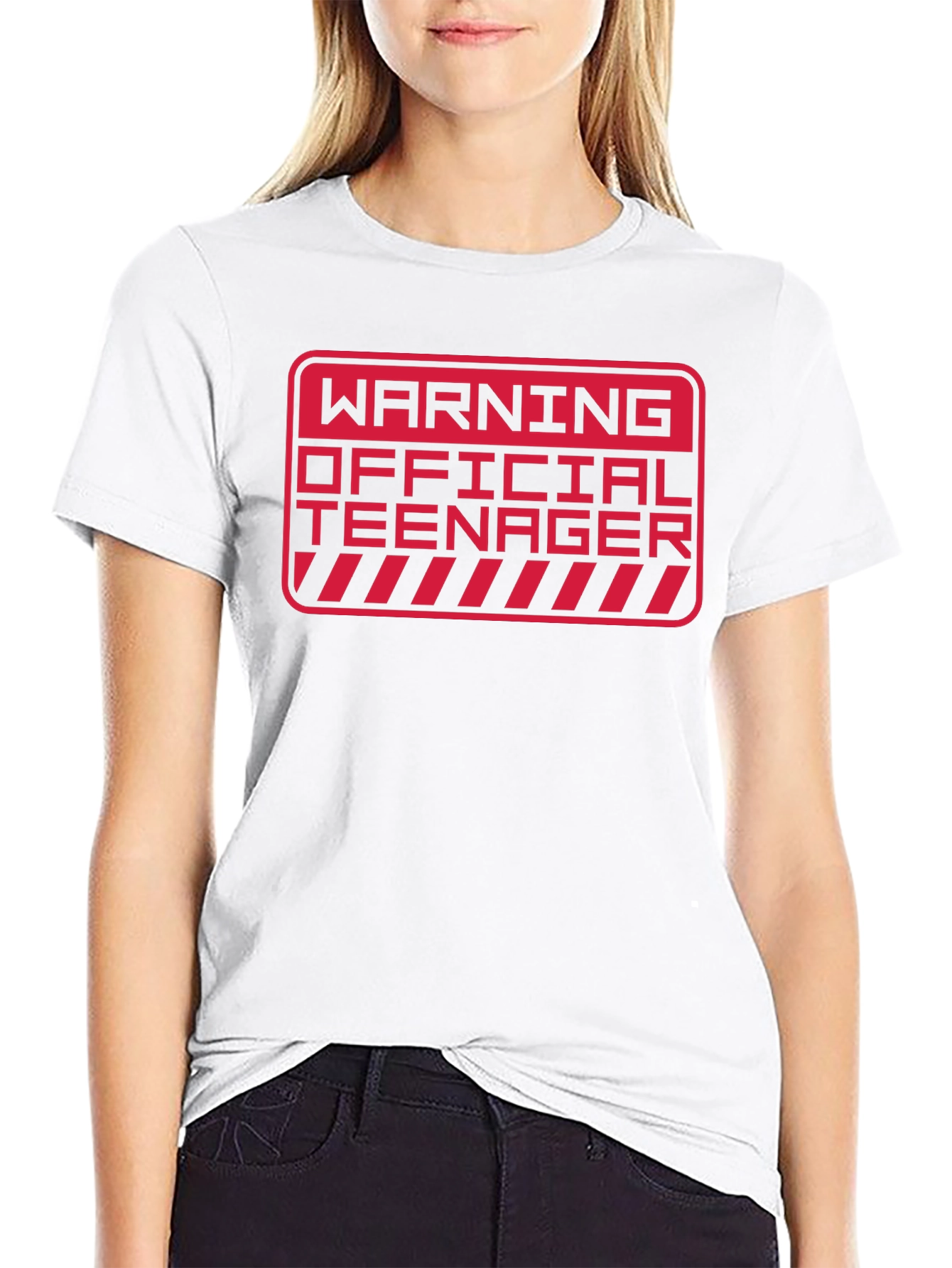 Warning Official Teenager T-Shirt - Black Novelty Tee