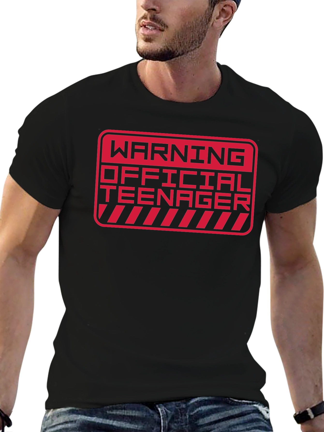 Warning Official Teenager T-Shirt - Black Novelty Tee