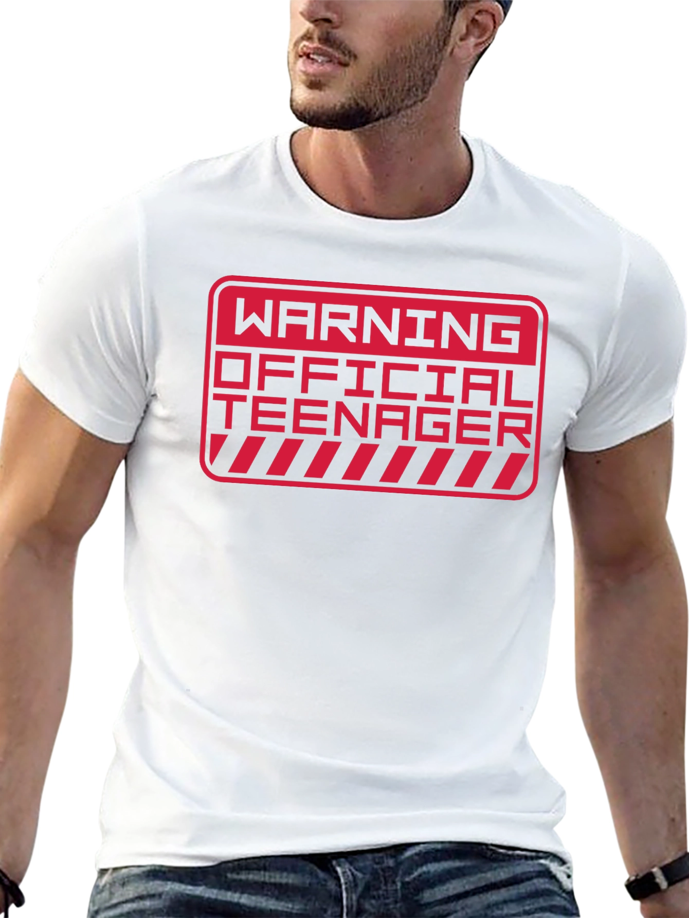 Warning Official Teenager T-Shirt - Black Novelty Tee