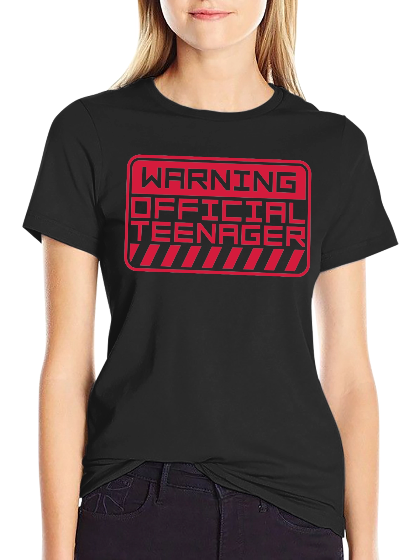 Warning Official Teenager T-Shirt - Black Novelty Tee