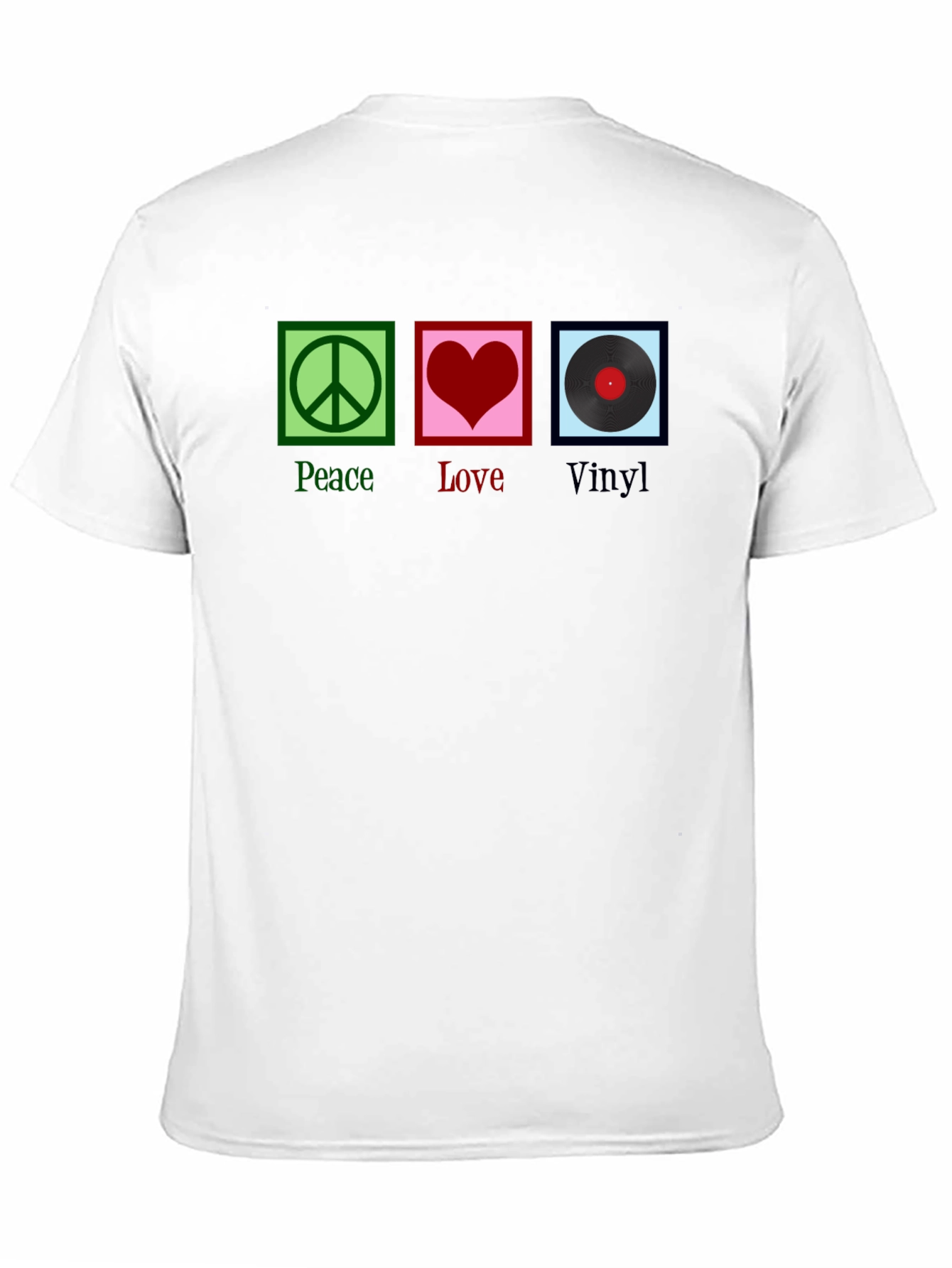 Peace Love Vinyl Graphic T-Shirt - Black